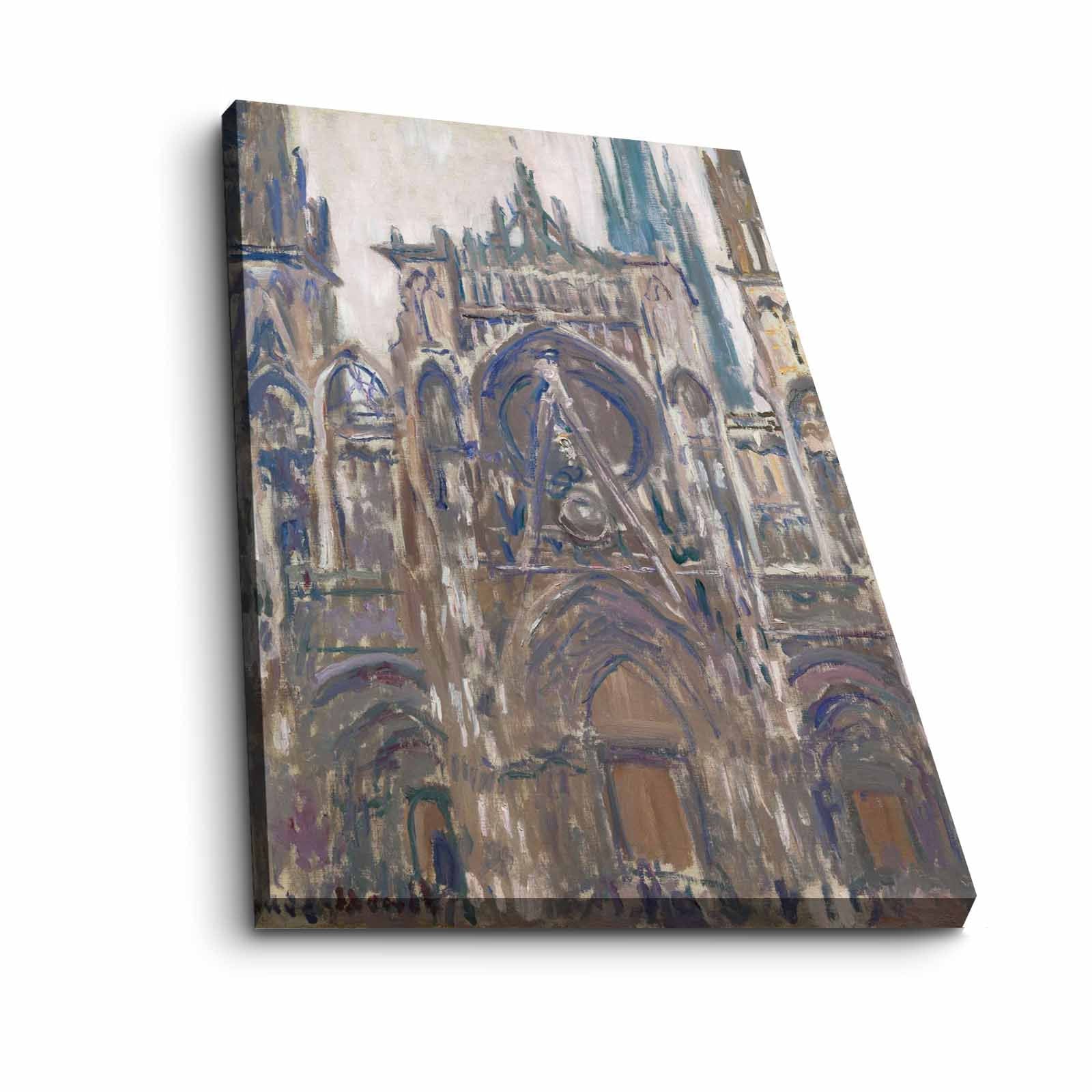 Quadro Decorativo em Tela Multicolor Monet 45x70cm - Moldura Pinho Natural