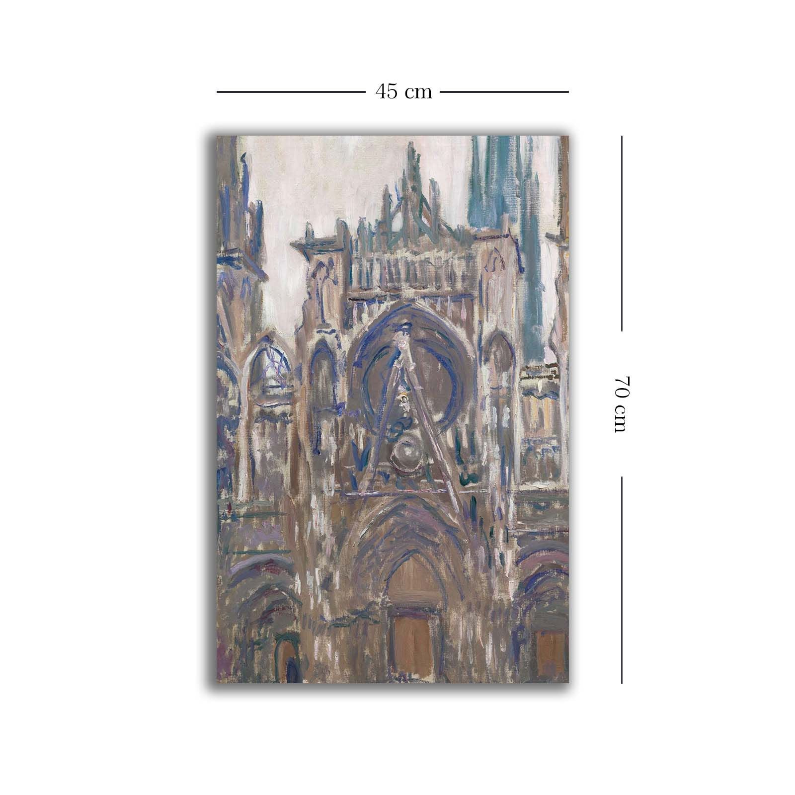 Quadro Decorativo em Tela Multicolor Monet 45x70cm - Moldura Pinho Natural