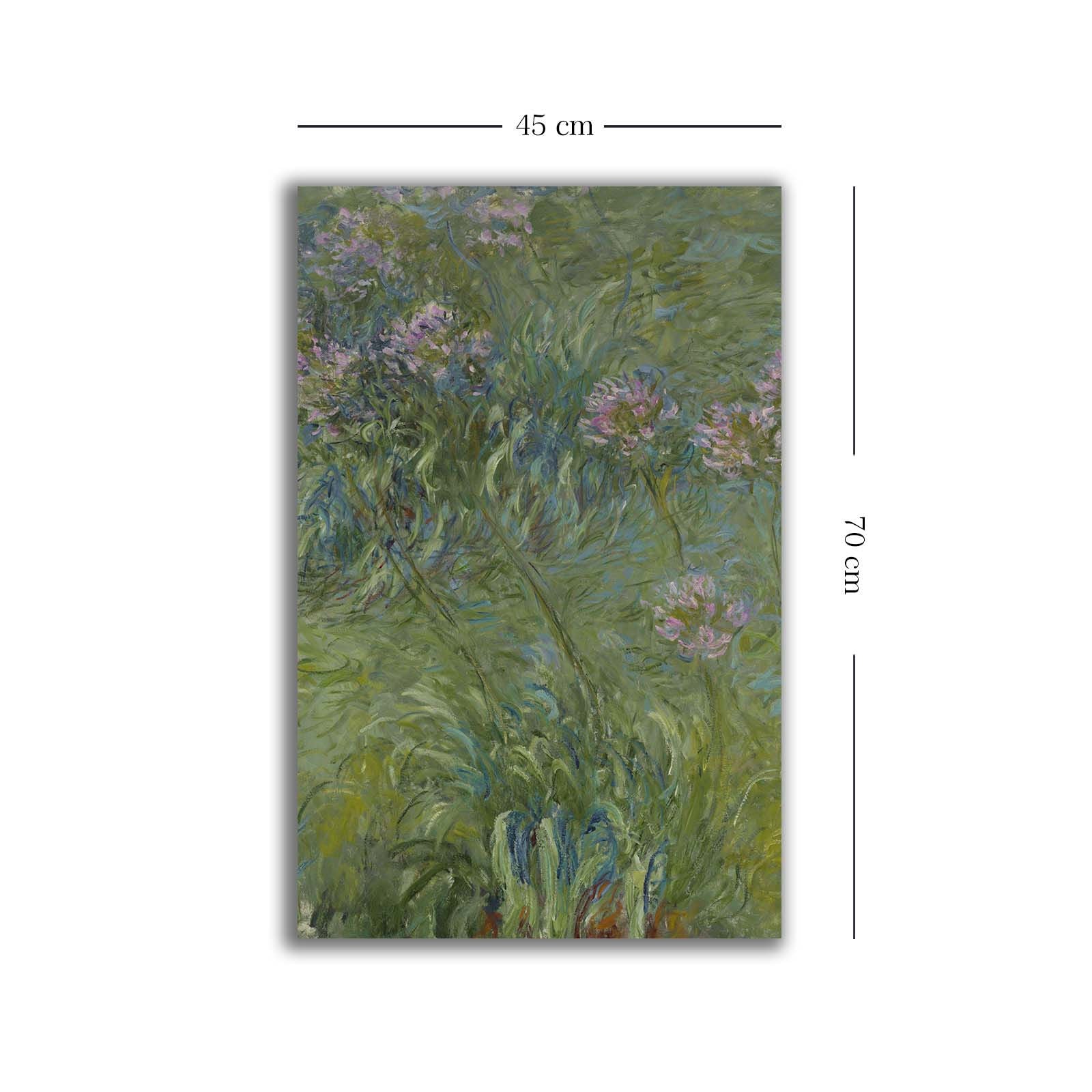 Quadro Decorativo em Tela Multicolor Monet 45x70cm - Moldura Pinho Natural