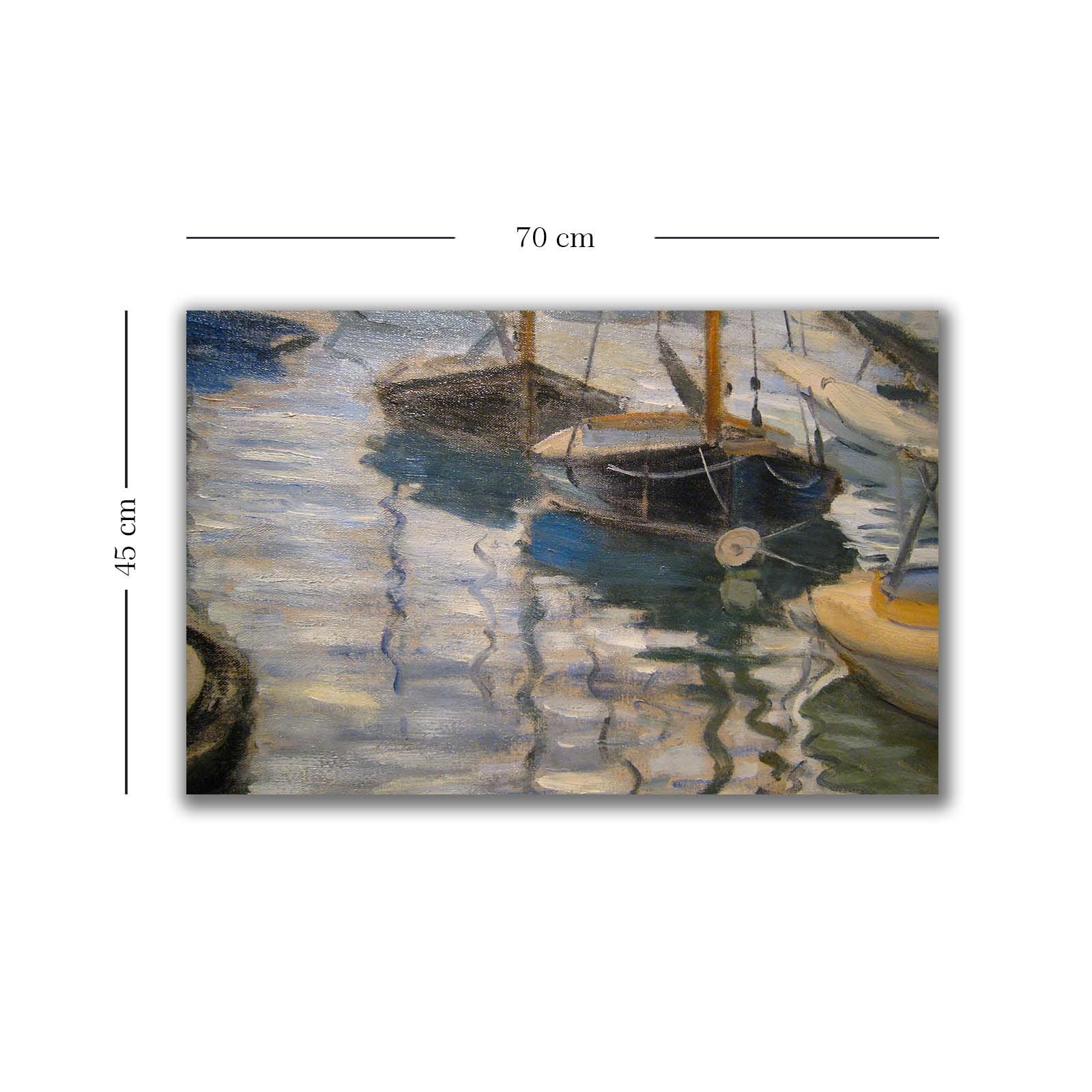 Quadro Decorativo em Tela Multicolor Monet 45x70cm - Moldura Pinho Natural