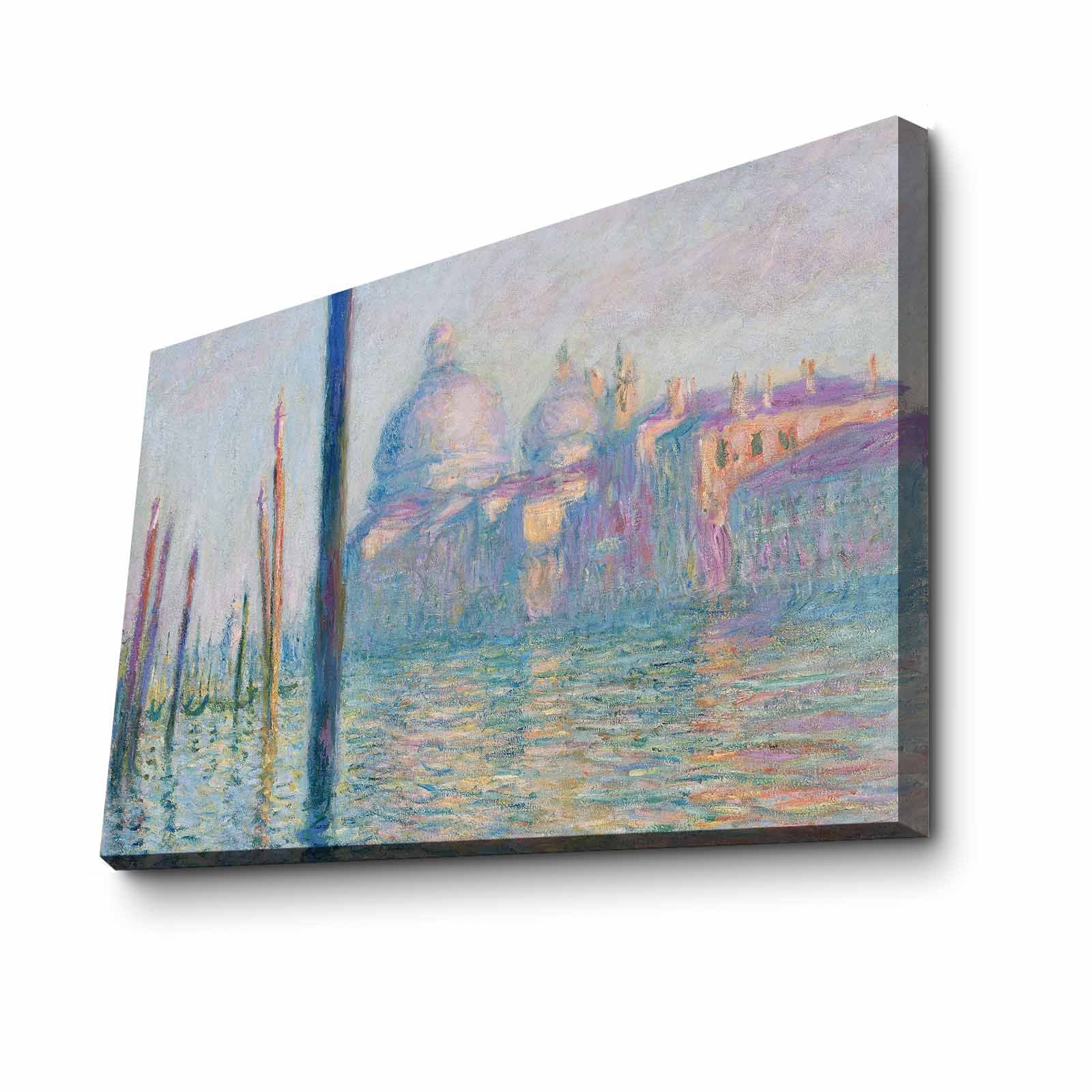 Quadro Decorativo em Tela Multicolor Monet 45x70cm - Moldura Pinho Natural
