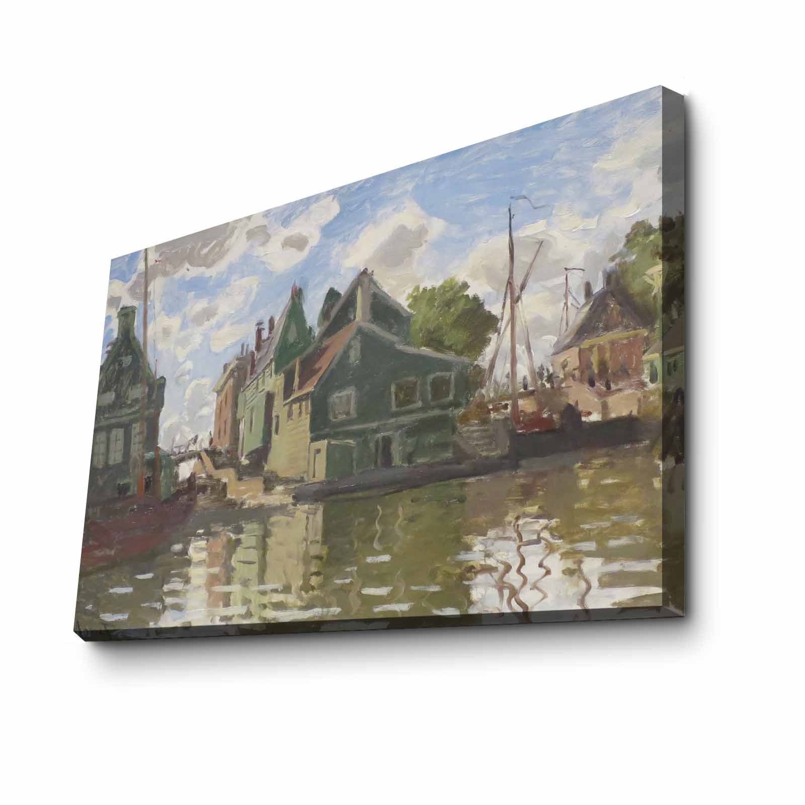 Quadro Decorativo em Tela Multicolor Monet 45x70cm - Moldura em Pinho Natural