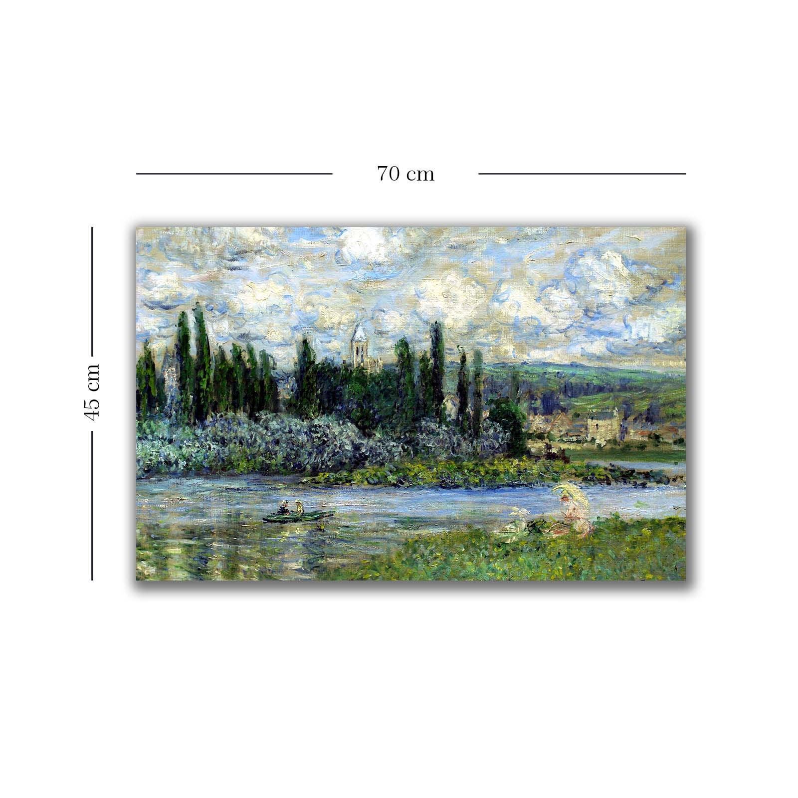 Quadro Decorativo em Tela Multicolor 45x70cm - Moldura em Pinho Natural - Arte Premium para Decoração de Interiores