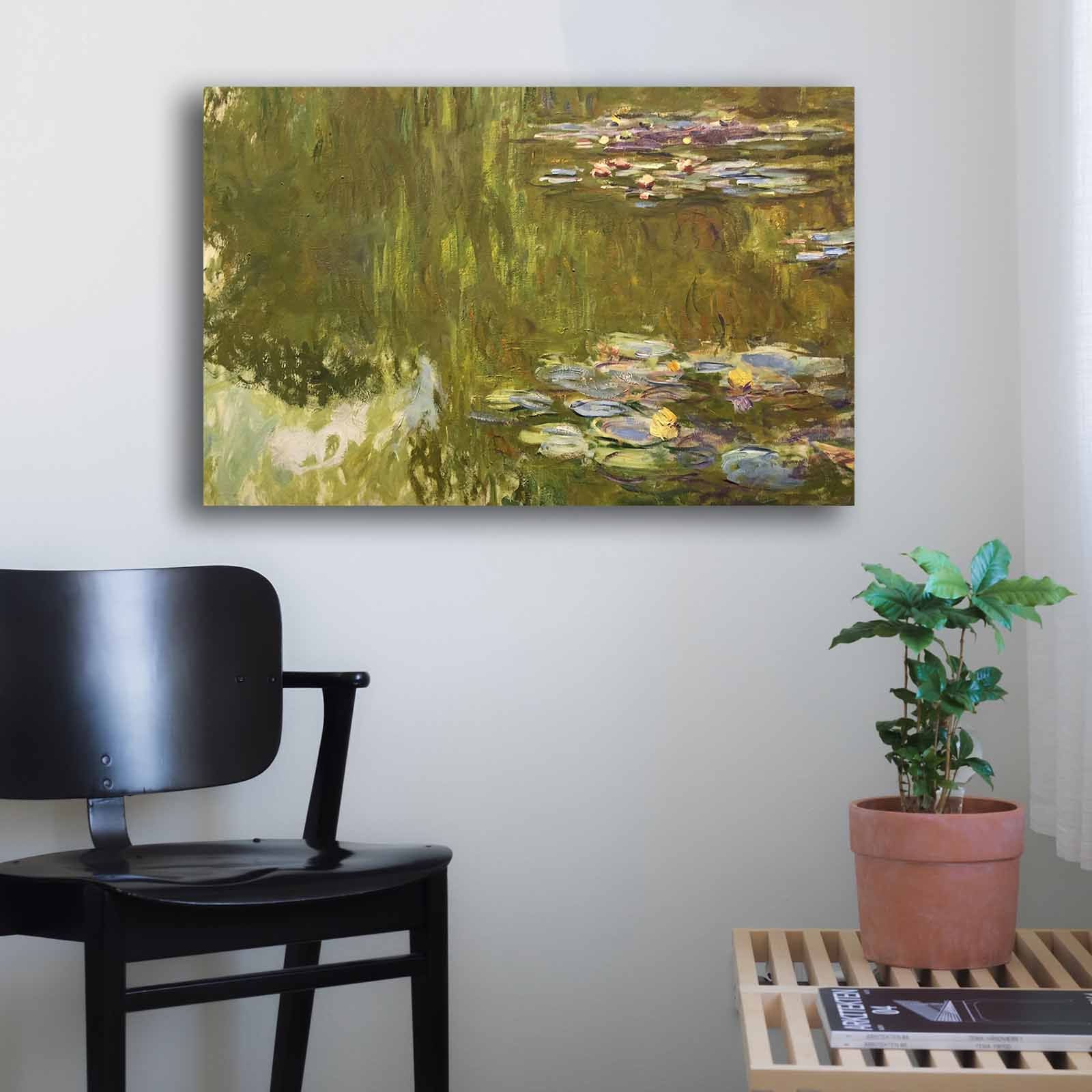 Quadro Decorativo em Tela Multicolor Monet 45x70cm - Moldura em Pinho Natural