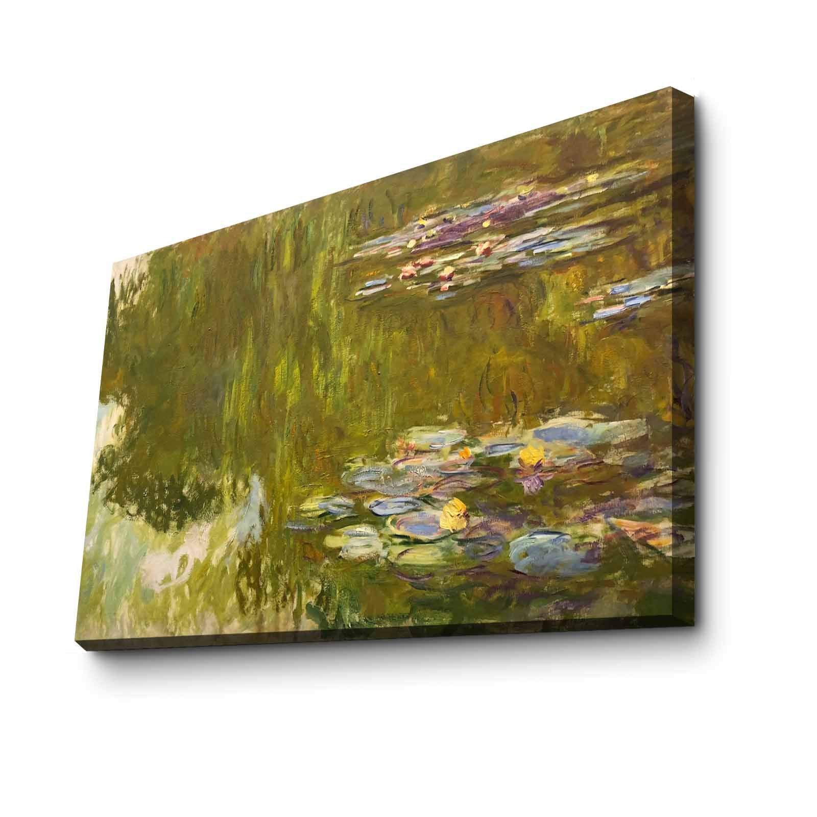 Quadro Decorativo em Tela Multicolor Monet 45x70cm - Moldura em Pinho Natural