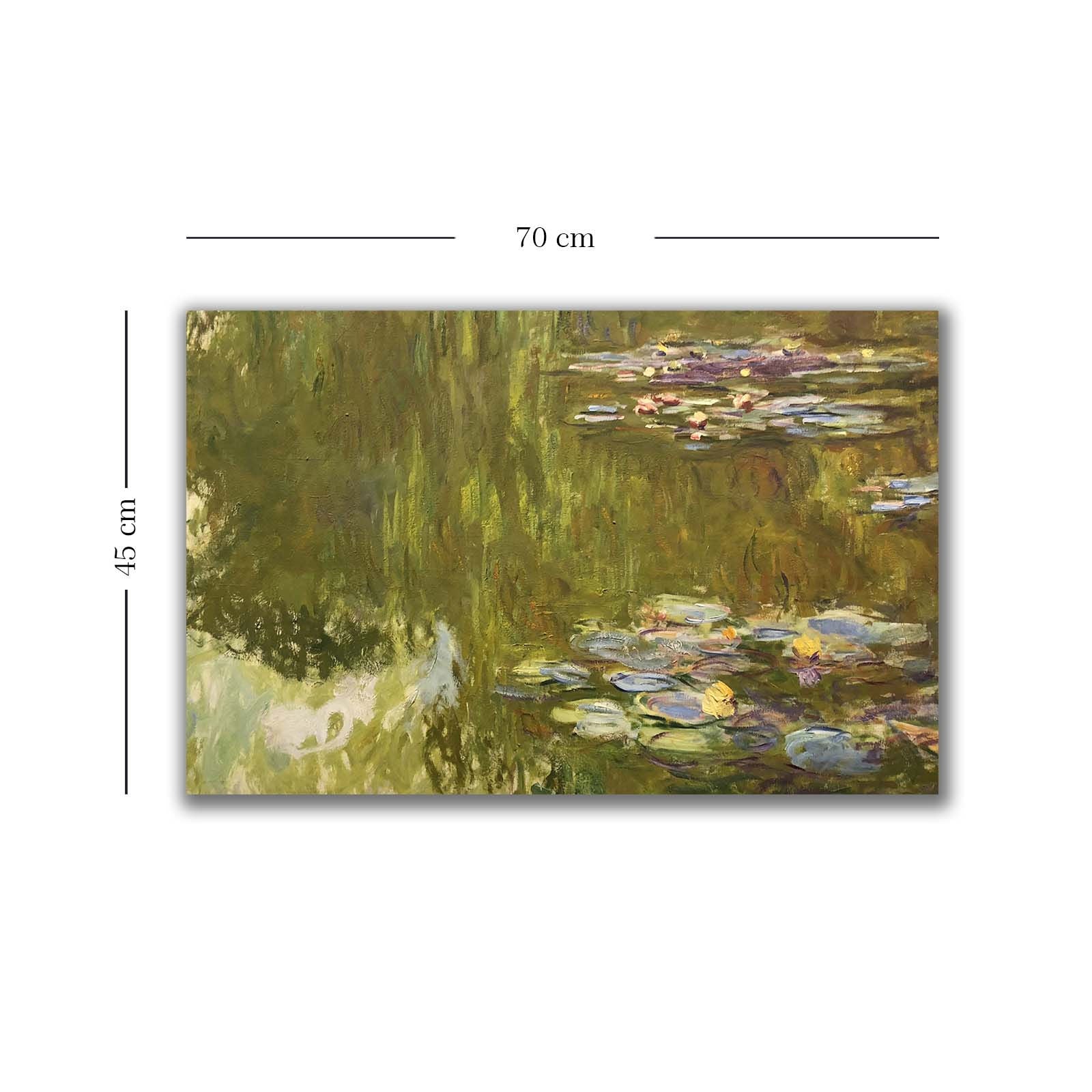 Quadro Decorativo em Tela Multicolor Monet 45x70cm - Moldura em Pinho Natural