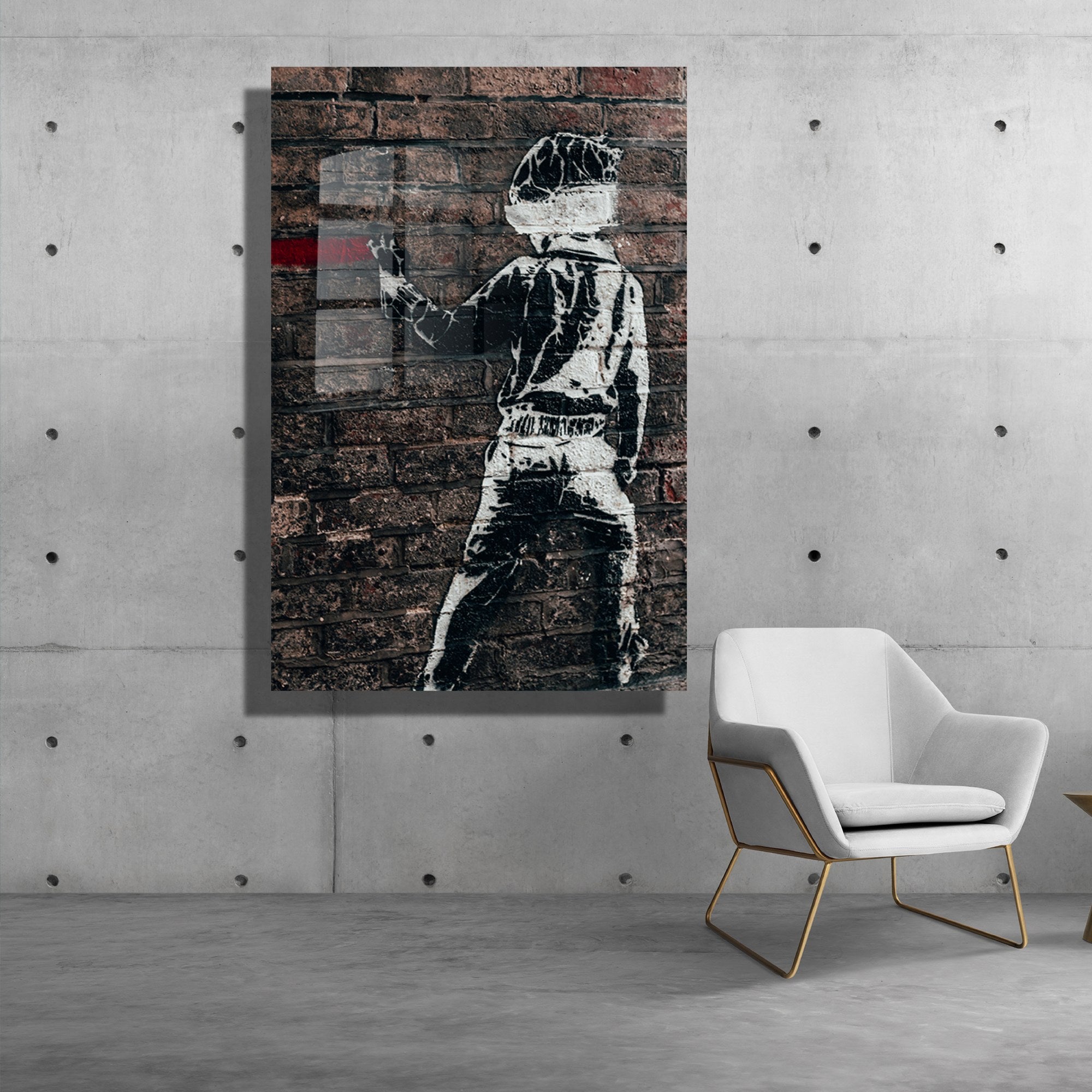 Arte em Vidro Temperado Decorativo 1863 - Pintura Multicolor 30x45cm para Decoração de Interiores