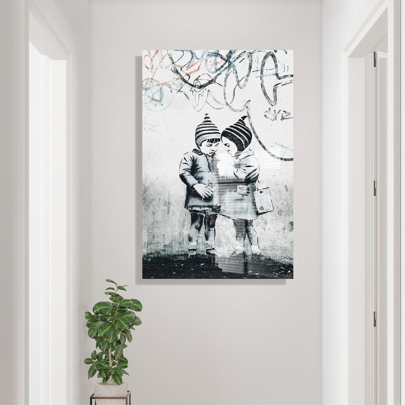 Arte Decorativa em Vidro Temperado Multicolor 45x65cm - Pintura Moderna para Decoração de Interiores