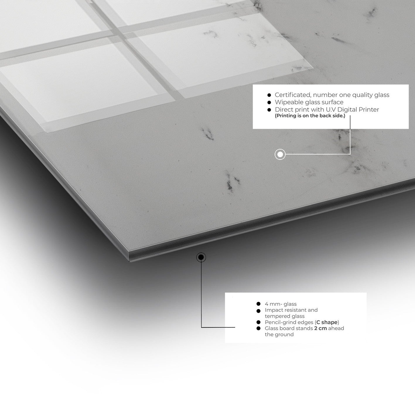 Arte em Vidro Temperado Decorativo 1875 - Pintura Multicolor 50x70cm para Decoração de Interiores