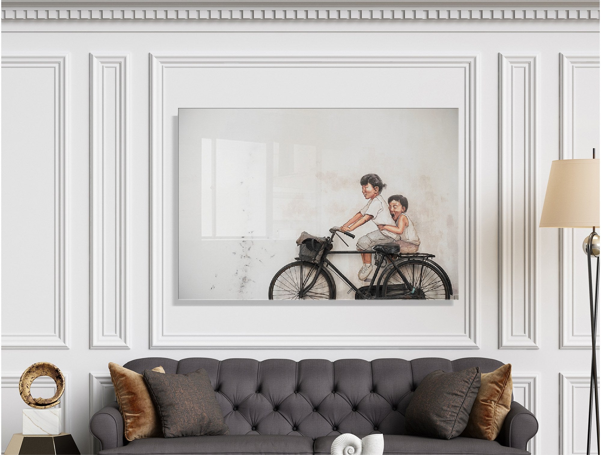 Arte Decorativa em Vidro Temperado Multicolor 45x65cm - Pintura Moderna para Decoração de Interiores