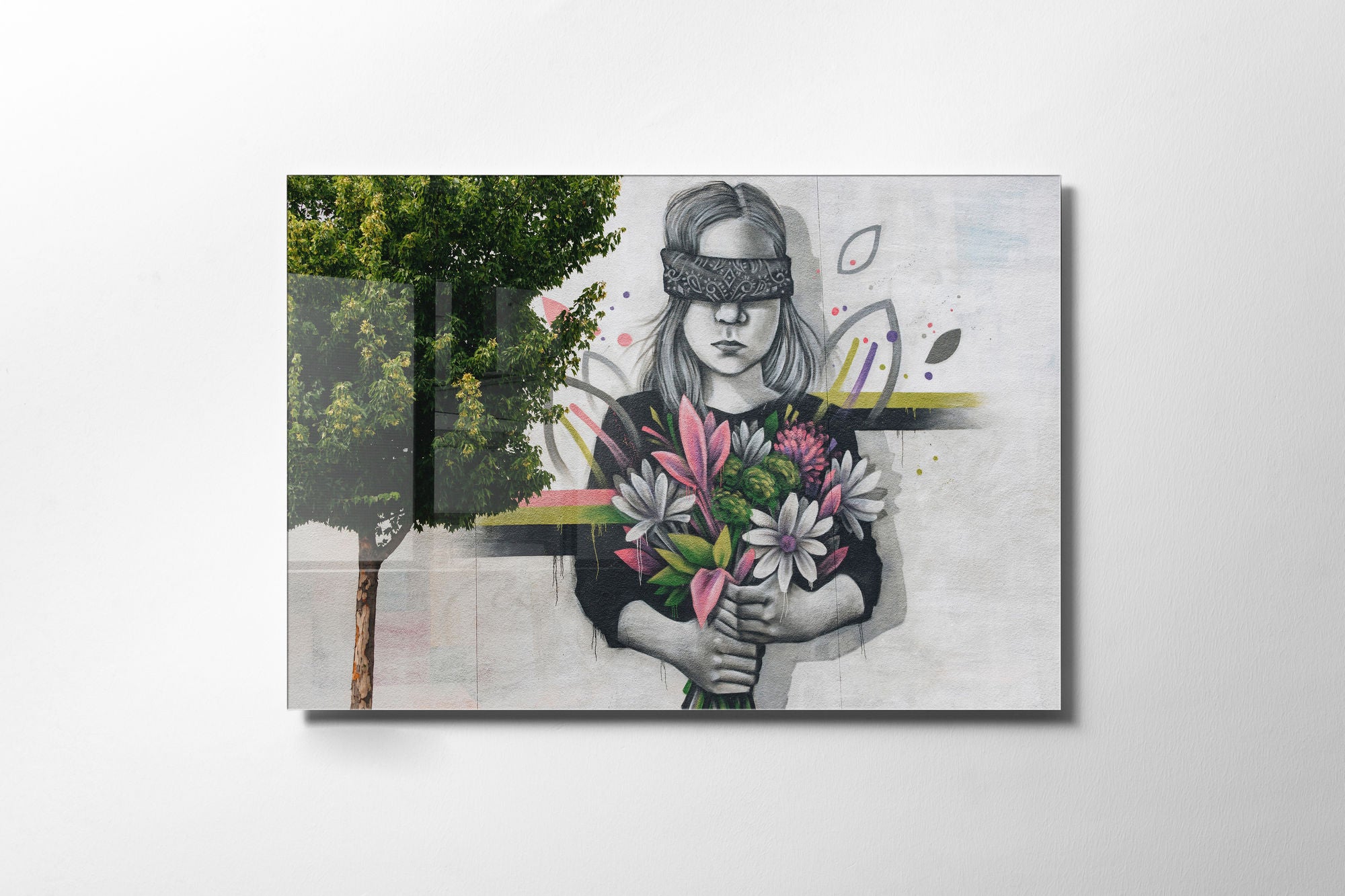 Arte Decorativa em Vidro Temperado 1876 - Pintura Multicolor 30x45cm para Decoração de Interiores