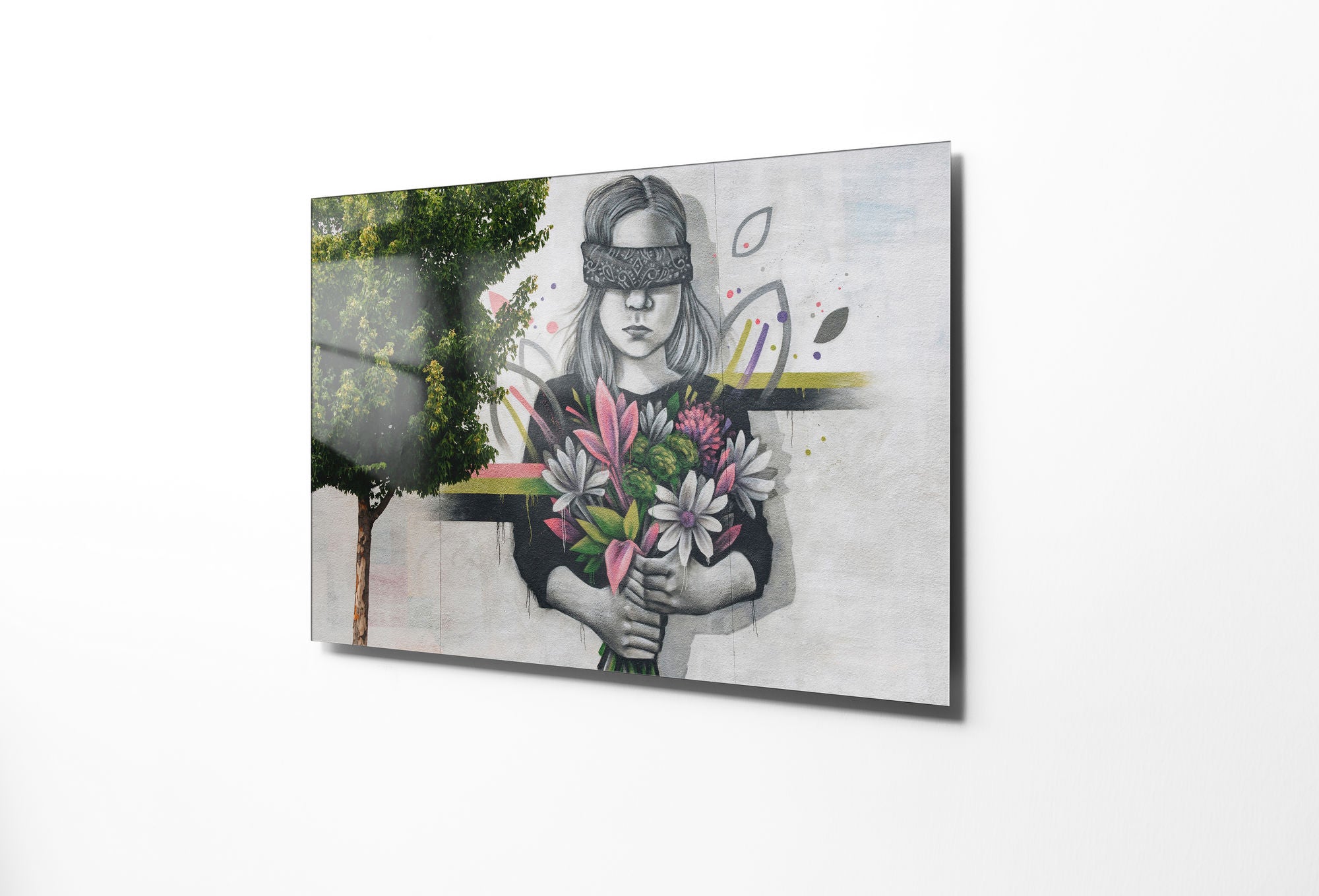 Arte Decorativa em Vidro Temperado 1876 - Pintura Multicolor 30x45cm para Decoração de Interiores