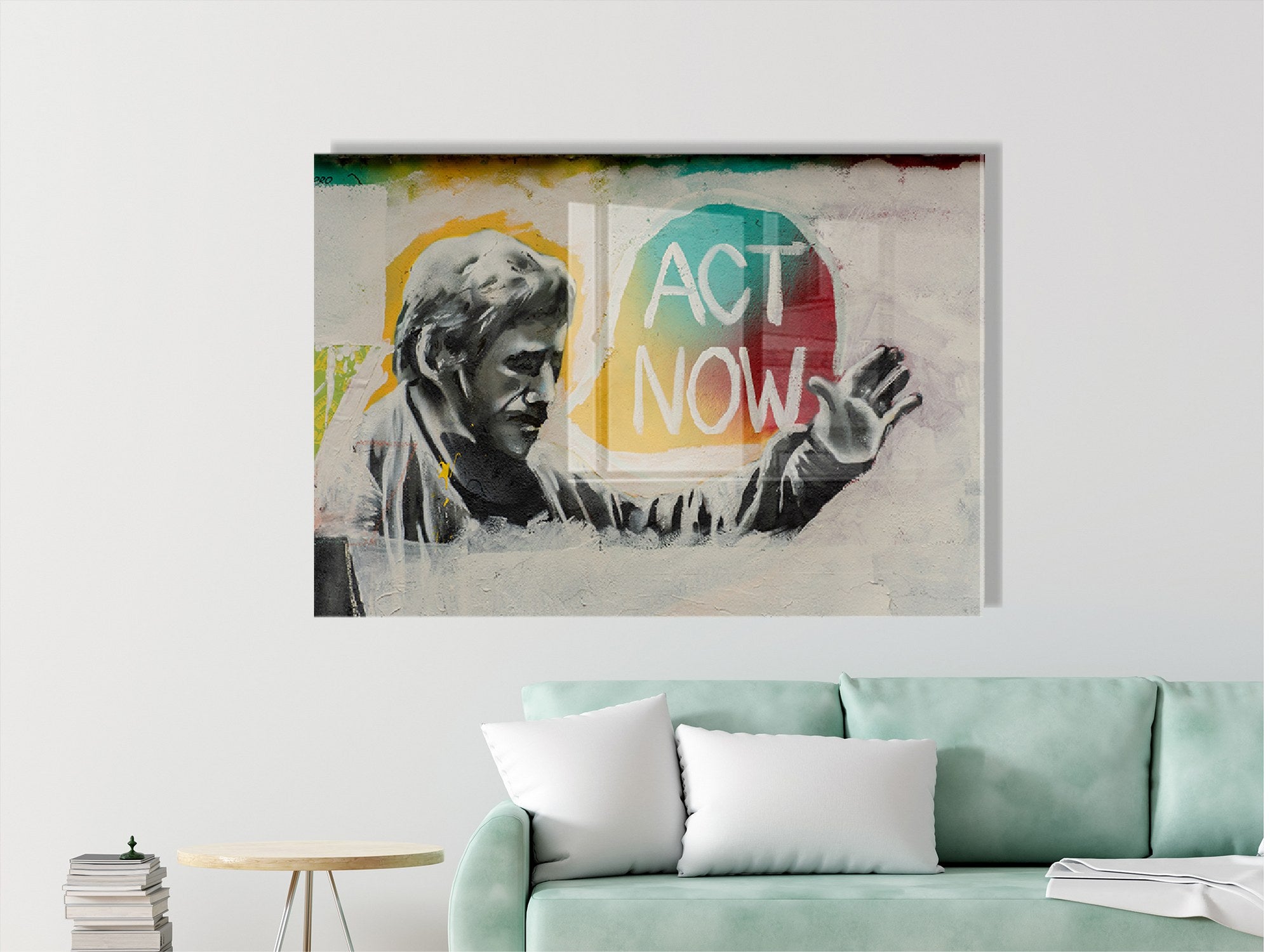 Arte Decorativa em Vidro Temperado Multicolor 45x65cm - Pintura Moderna para Decoração de Interiores