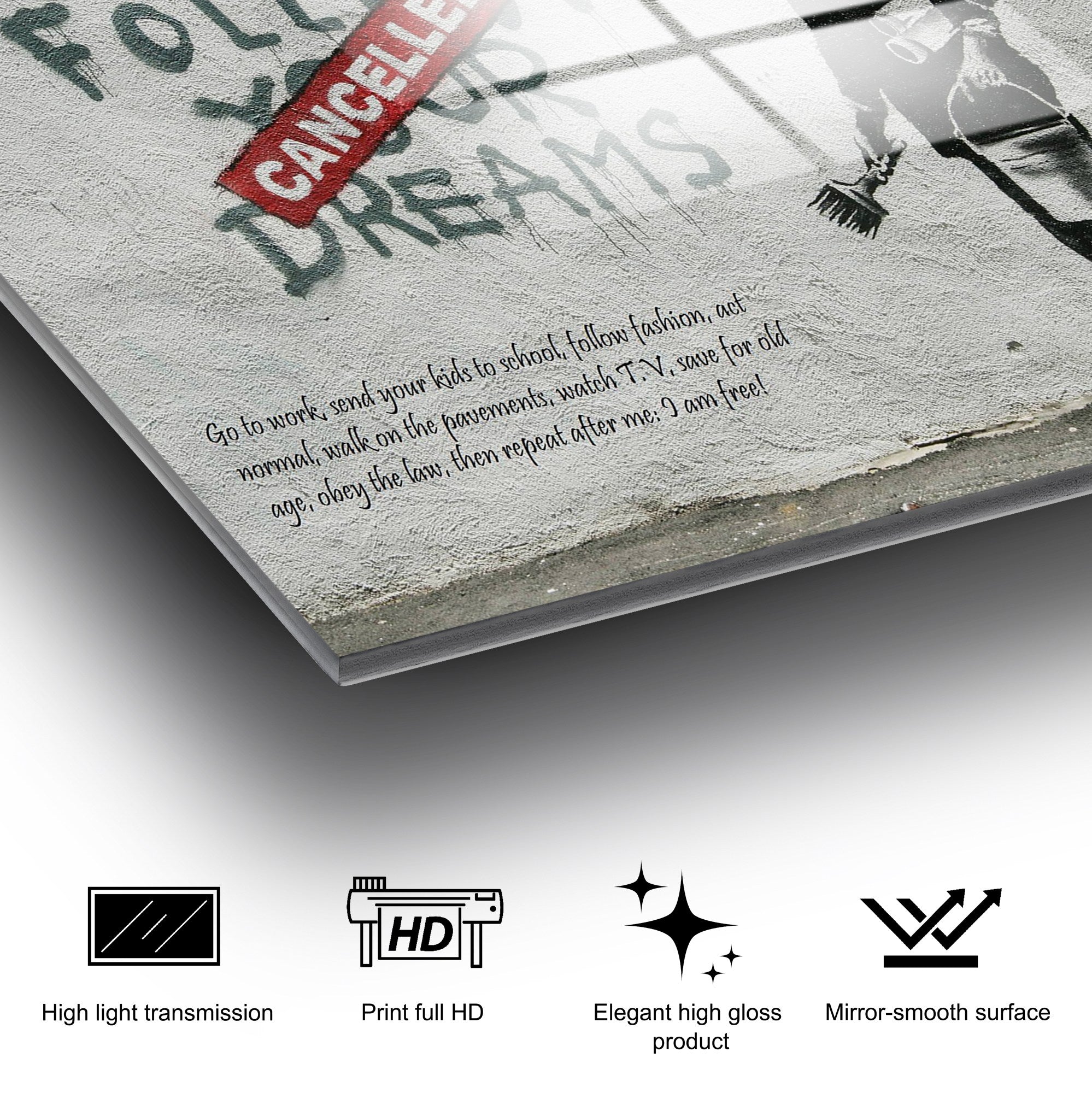 Arte Decorativa em Vidro Temperado UV-022 - Pintura Multicolor 70x100cm - Qualidade Premium 4mm