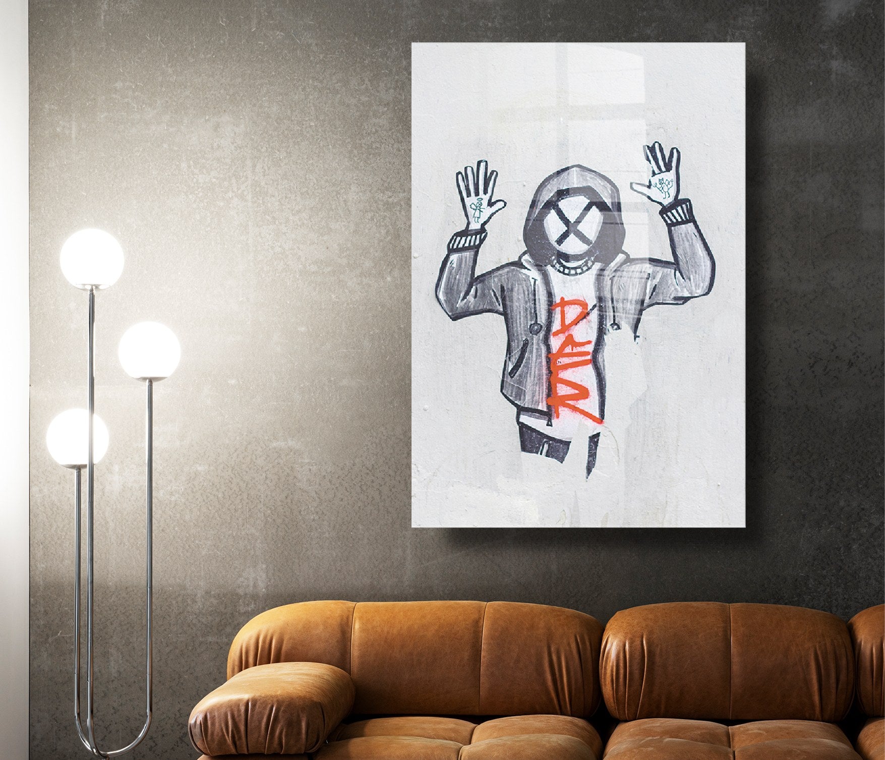 Arte Decorativa em Vidro Temperado 1884 - Pintura Multicolor 70x100cm para Decoração de Interiores