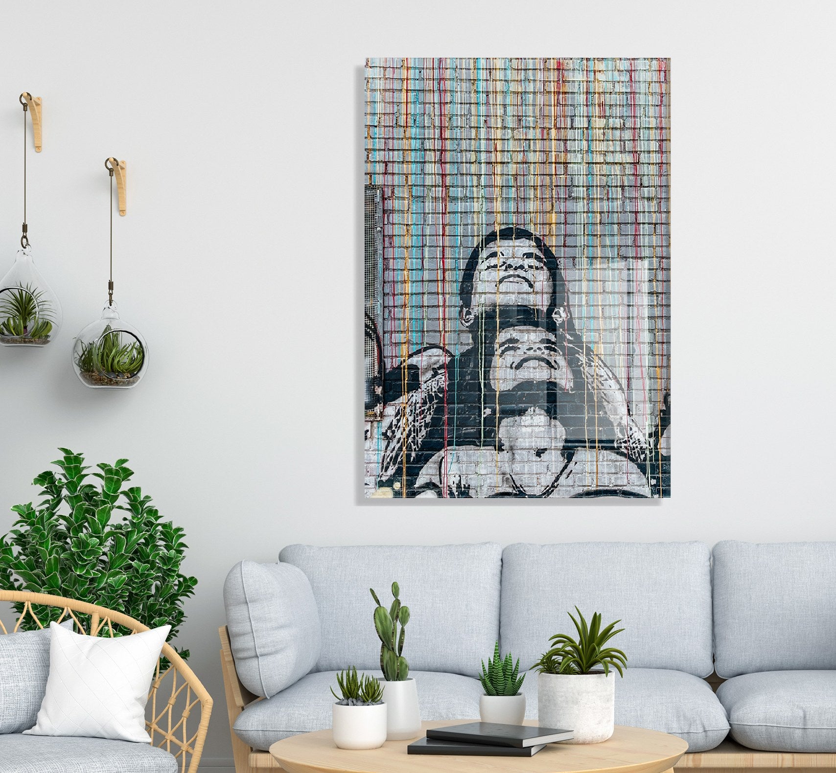 Arte Decorativa em Vidro Temperado 1894 - Pintura Multicolor 30x45cm para Decoração de Interiores