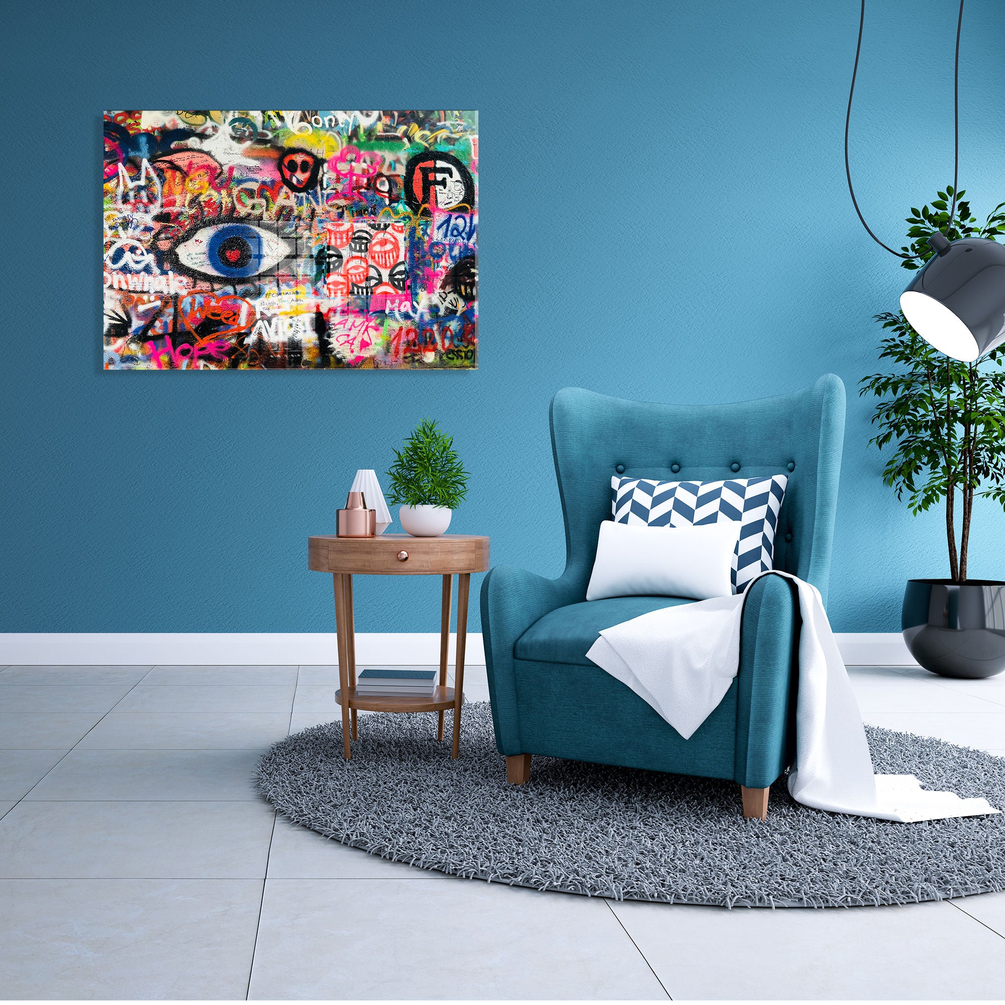 Quadro Decorativo em Vidro Temperado Multicolor 45x65cm - Arte Moderna para Transformar o Seu Espaço
