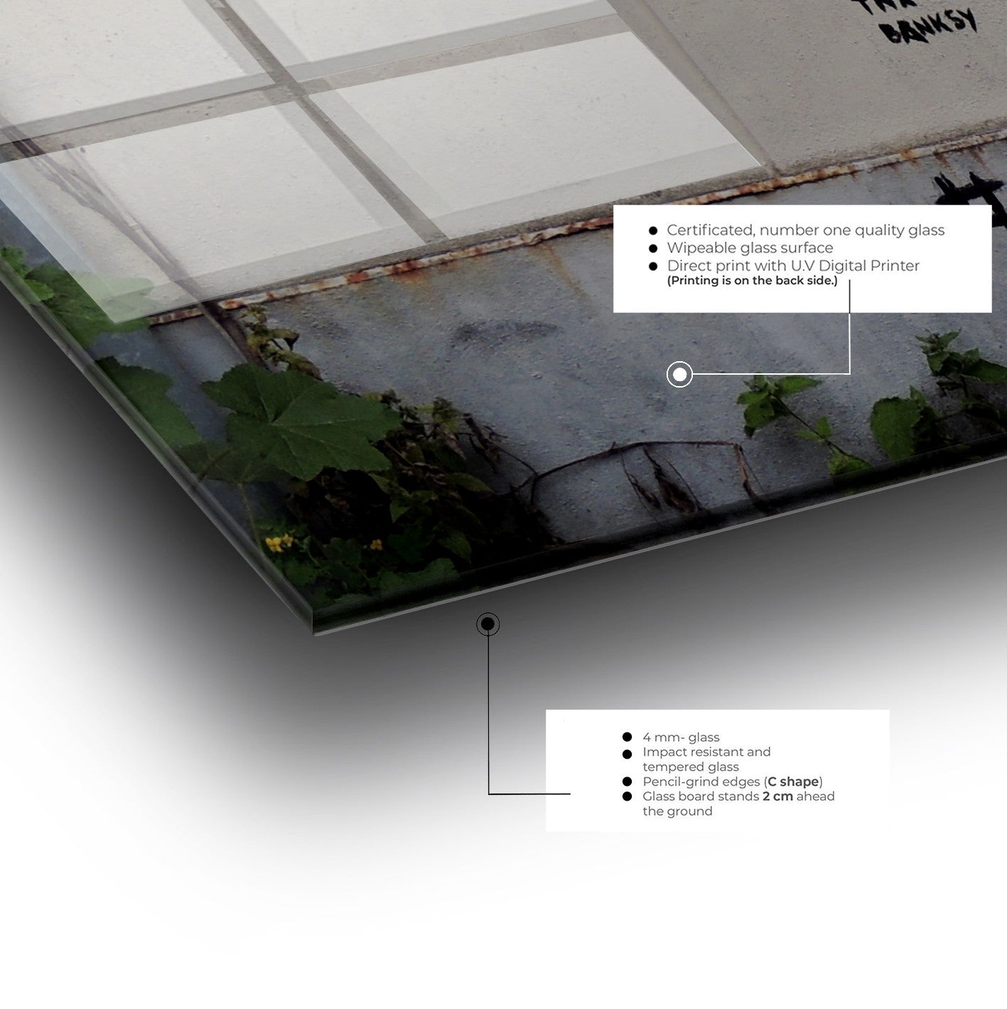 Arte Decorativa em Vidro Temperado 1904 - Pintura Multicolor 45x65cm para Decoração de Interiores