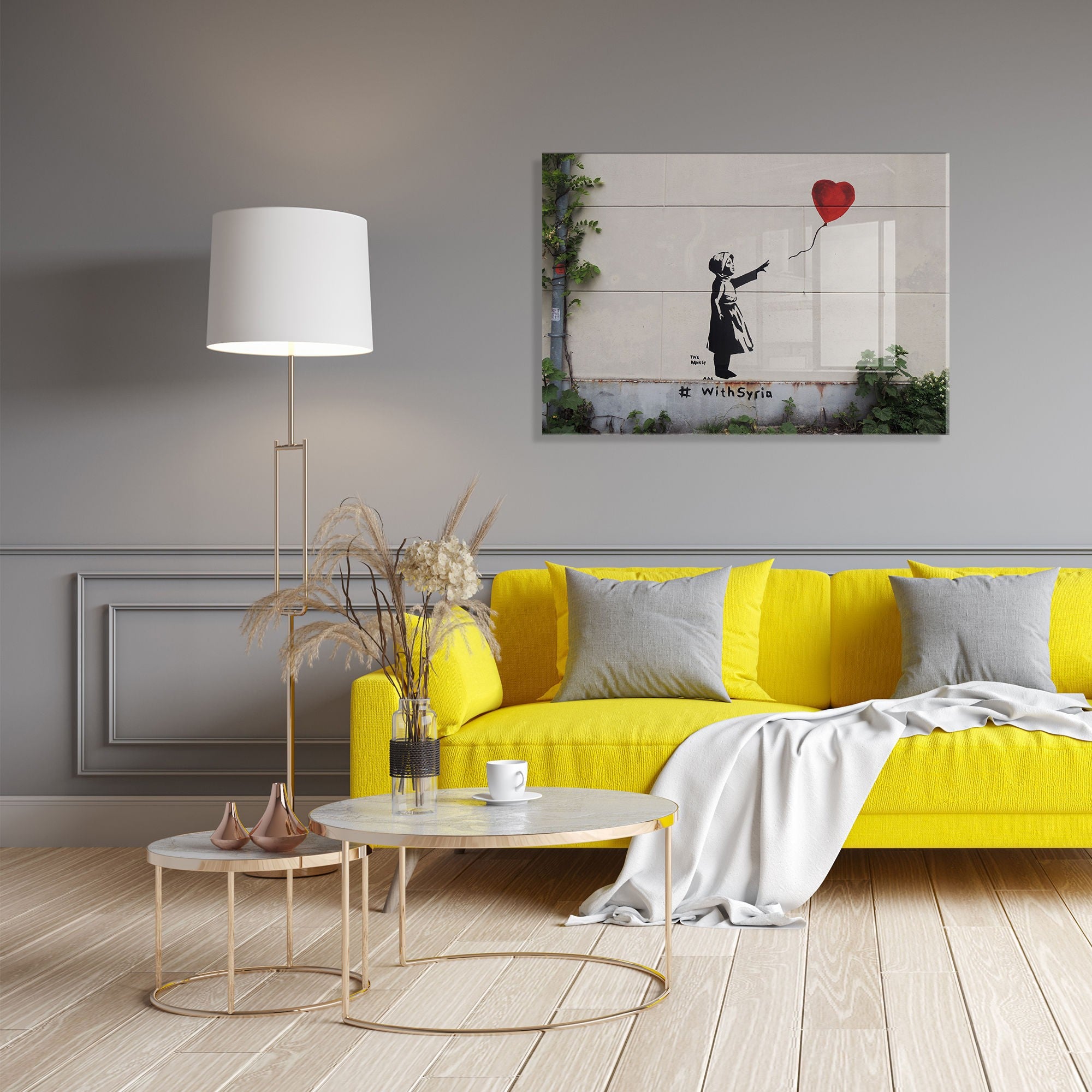 Arte Decorativa em Vidro Temperado 1904 - Pintura Multicolor 45x65cm para Decoração de Interiores