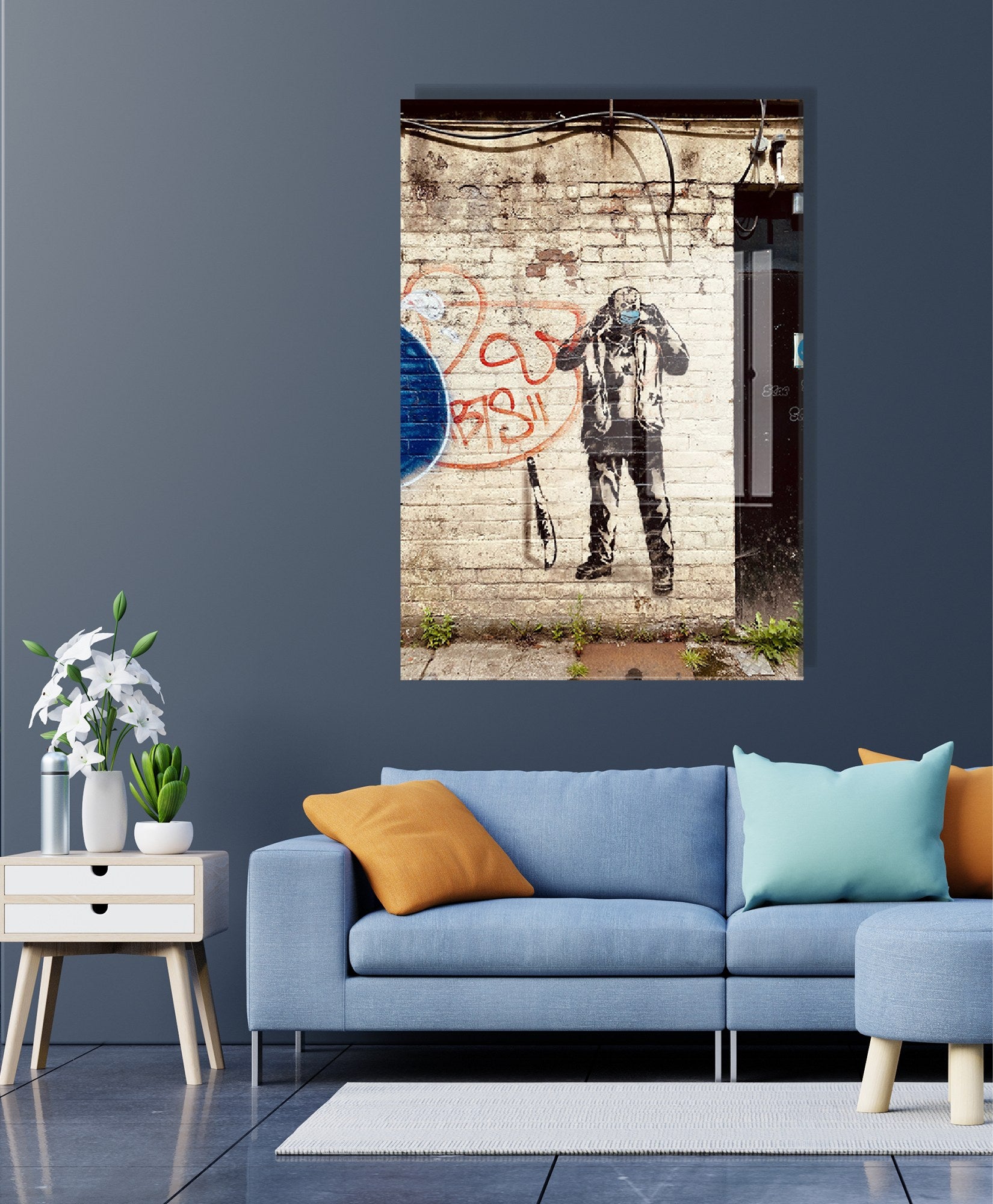 Arte Decorativa em Vidro Temperado 1907 - Pintura Multicolor 45x65cm para Decoração de Interiores