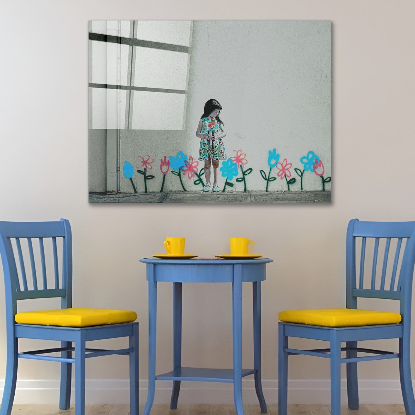 Arte Decorativa em Vidro Temperado 1915 - Pintura Multicolor 50x70cm para Decoração de Interiores