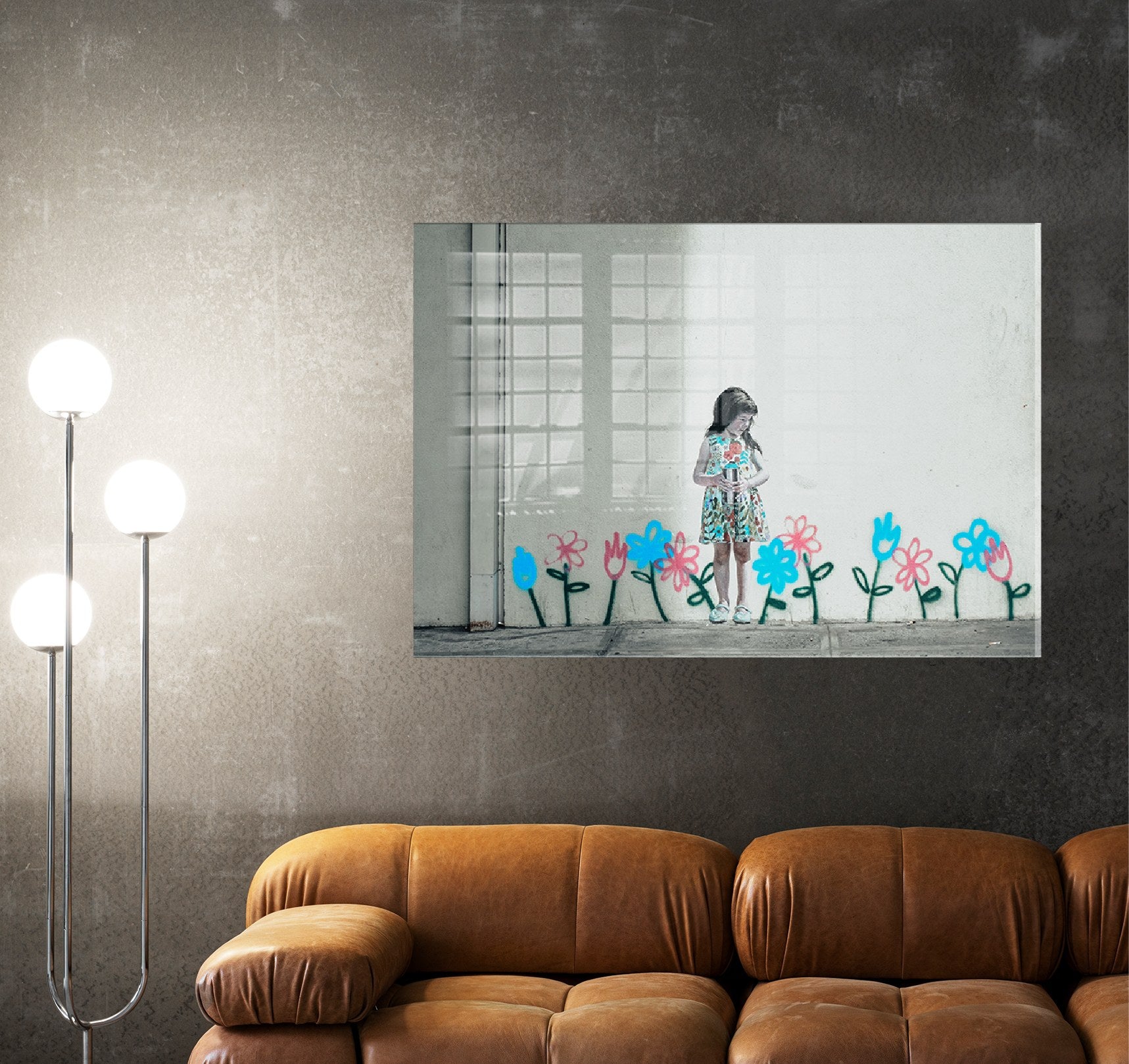 Arte Decorativa em Vidro Temperado 1915 - Pintura Multicolor 30x45cm para Decoração de Interiores