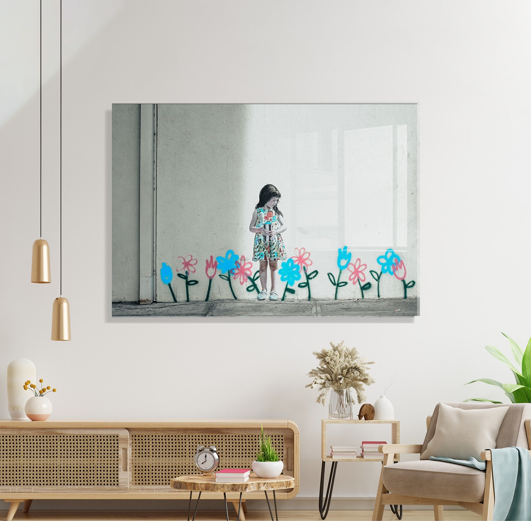 Arte Decorativa em Vidro Temperado 1915 - Pintura Multicolor 30x45cm para Decoração de Interiores