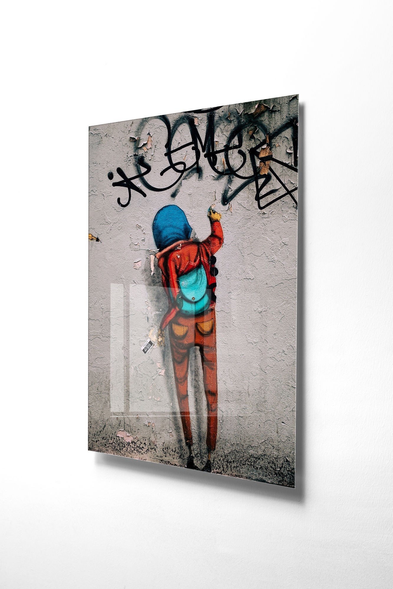 Arte em Vidro Temperado "1918" - Pintura Decorativa Multicolor 50x70cm para Decoração de Interiores