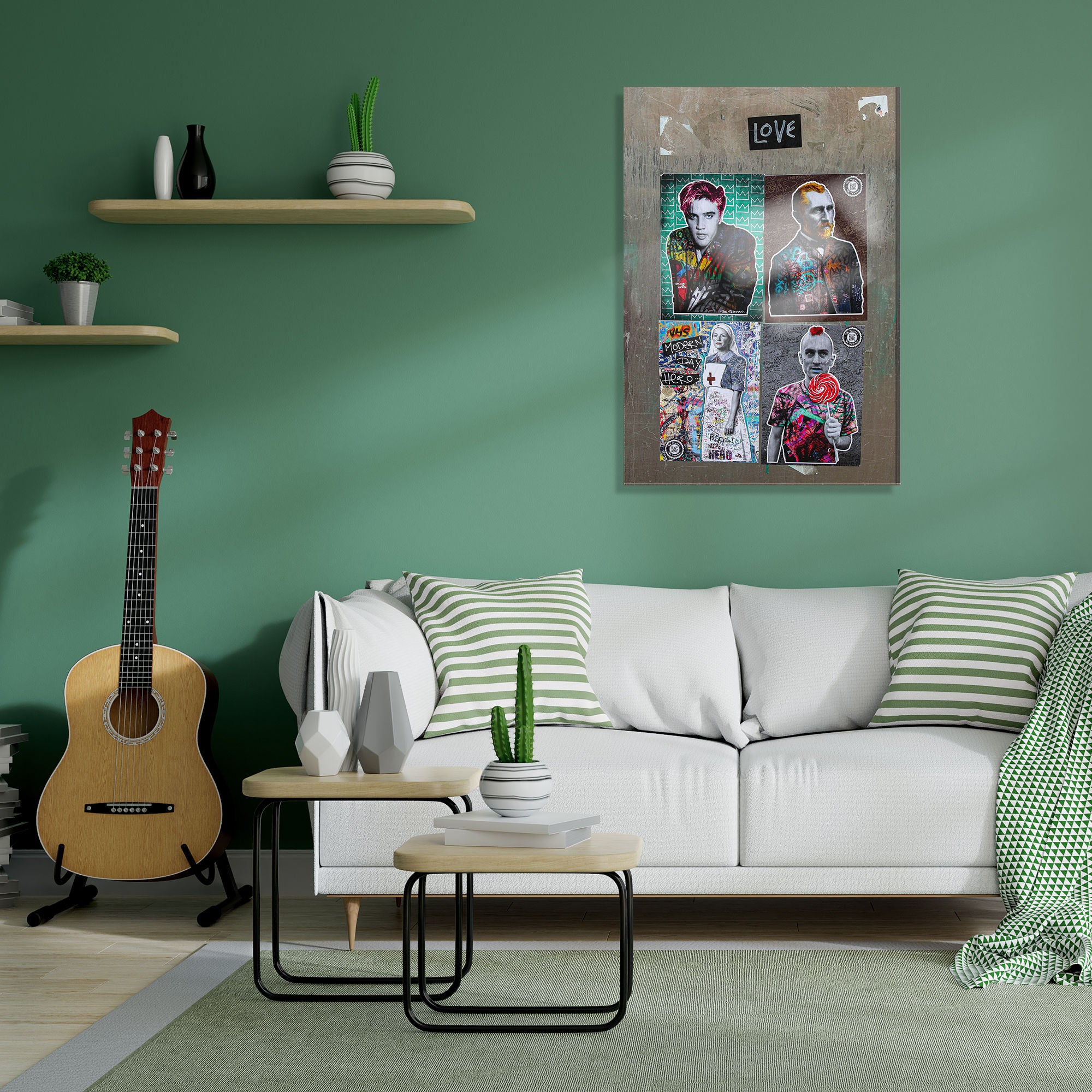 Quadro Decorativo em Vidro Temperado Multicolor 30x45cm - Arte Moderna para Decoração de Interiores