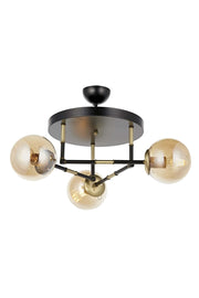 Candeeiro de Teto – 50 cm – Preto e Dourado – Metal