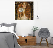 Quadro Decorativo Gustav Klimt - Tela Canvas 45x45cm com Moldura de Madeira - Impressão Digital Multicolor