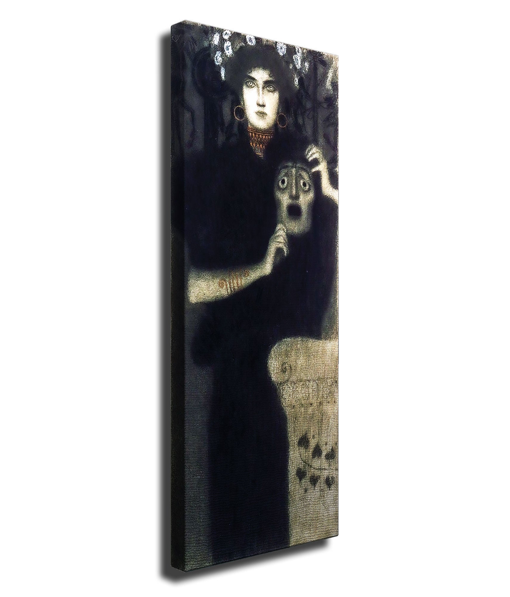 Quadro Decorativo Gustav Klimt - Tela Canvas 30x80cm com Moldura de Madeira - Impressão Digital Multicolor