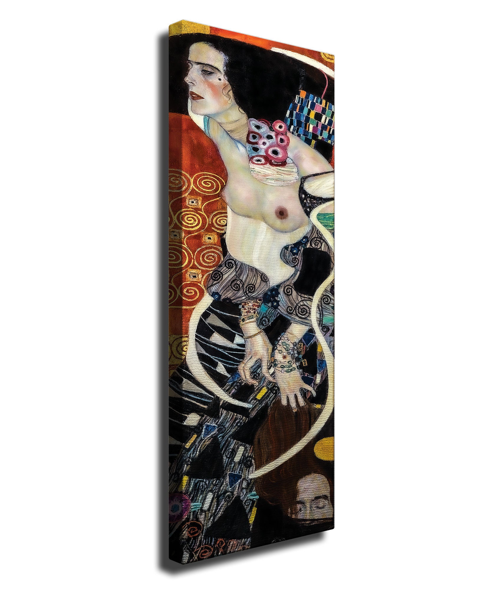 Quadro Decorativo em Tela 30x80cm - Impressão Digital Multicolor com Moldura de Madeira