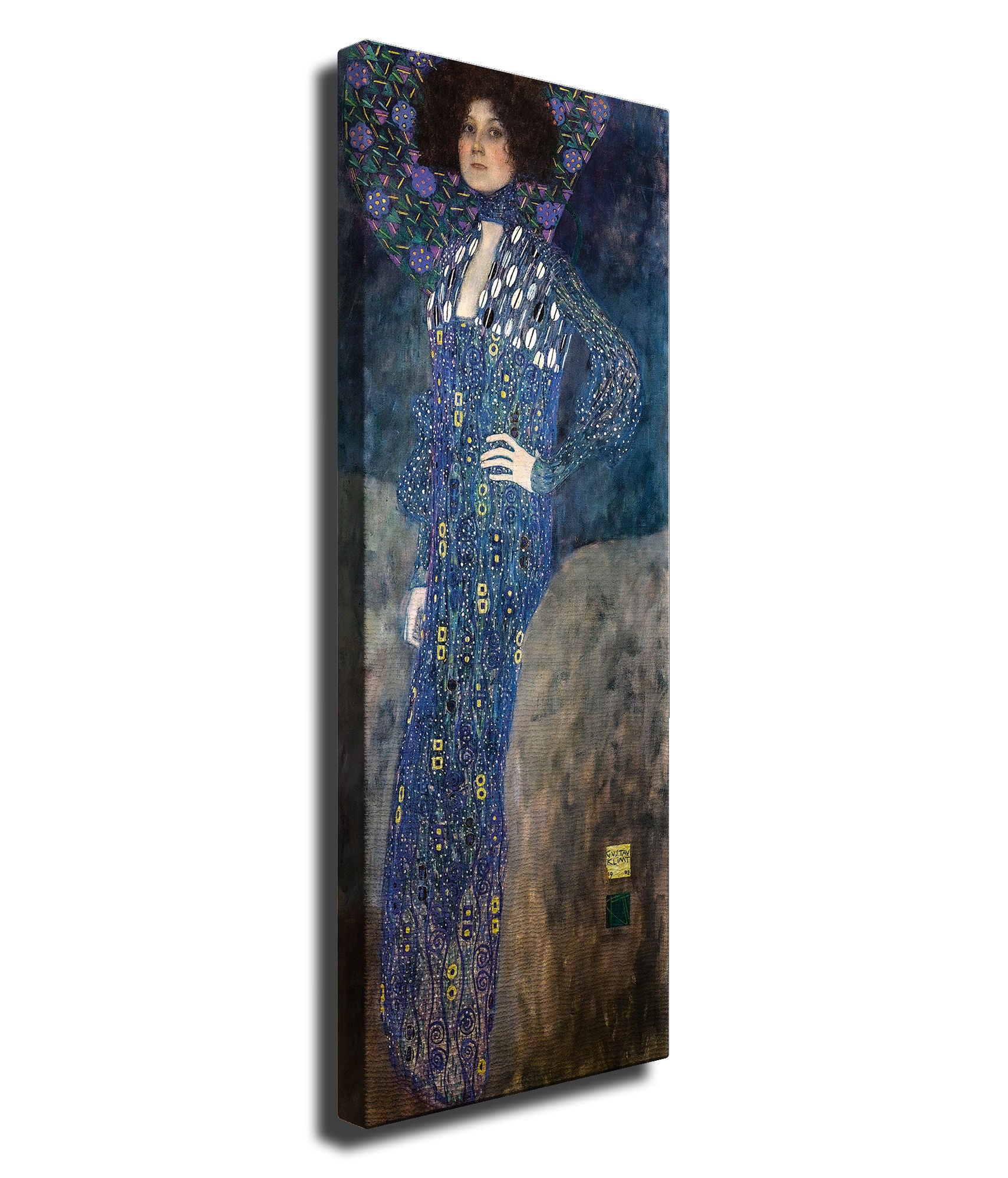 Pintura decorativa em tela com moldura – 30 x 80 cm – madeira