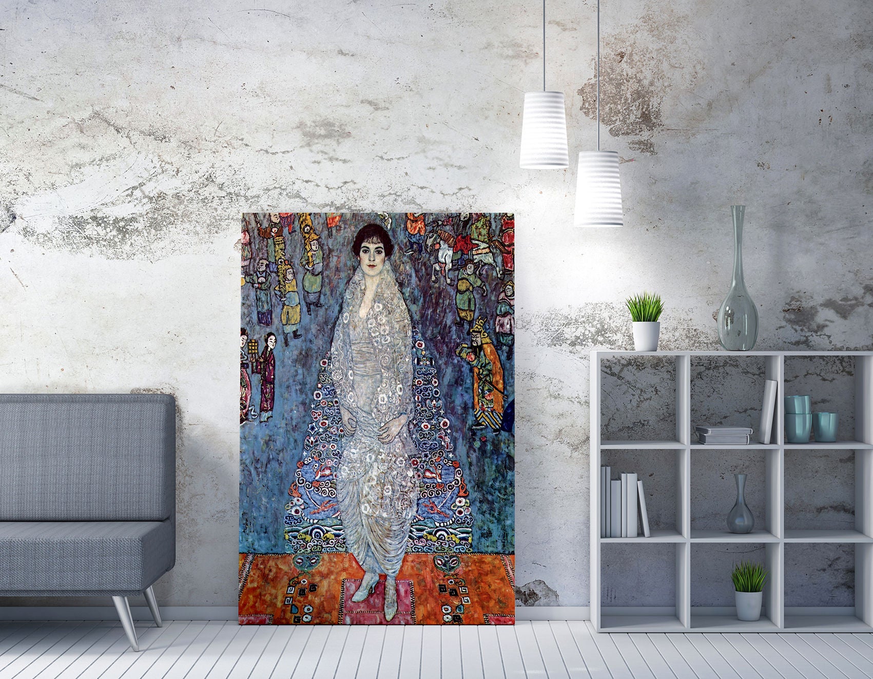 Quadro Decorativo Gustav Klimt - Tela Canvas 50x70cm com Moldura de Madeira - Impressão Digital Multicolor