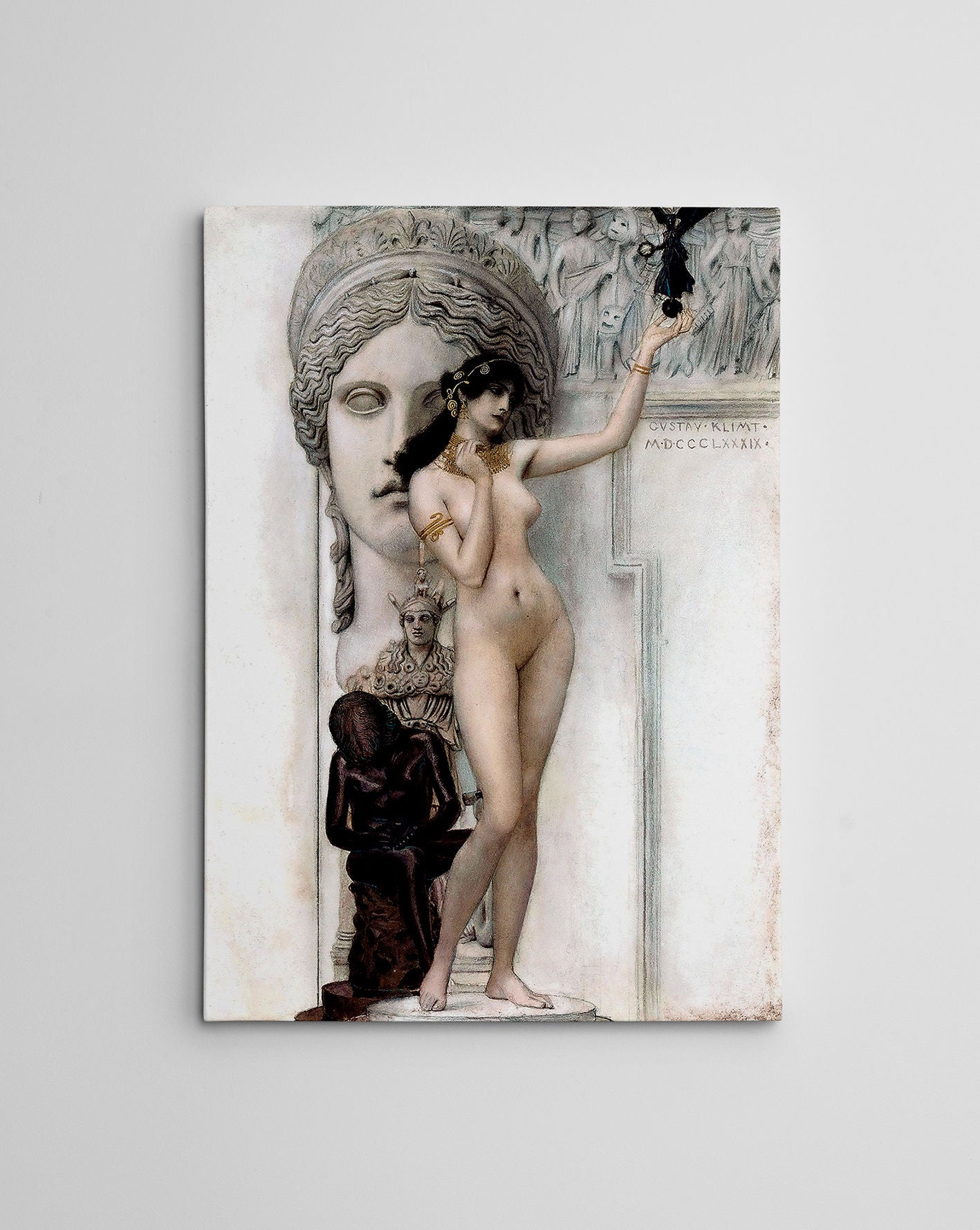 Pintura decorativa em tela com moldura – 50 x 70 cm – madeira – 100% tela