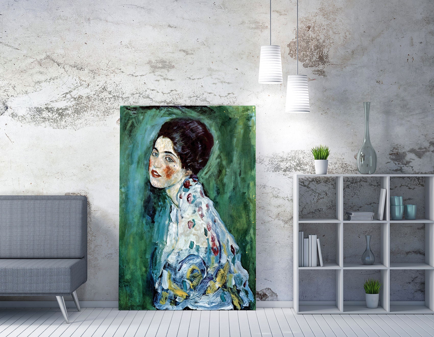 Quadro Decorativo Gustav Klimt - Tela Canvas 50x70cm com Moldura de Madeira - Impressão Digital Multicolor