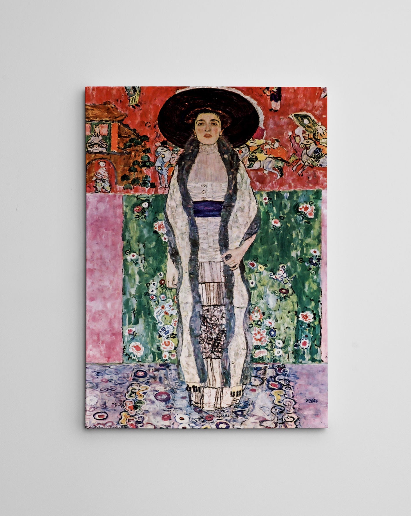 Quadro Decorativo Gustav Klimt - Tela Canvas 50x70cm com Moldura de Madeira - Impressão Digital Multicolor