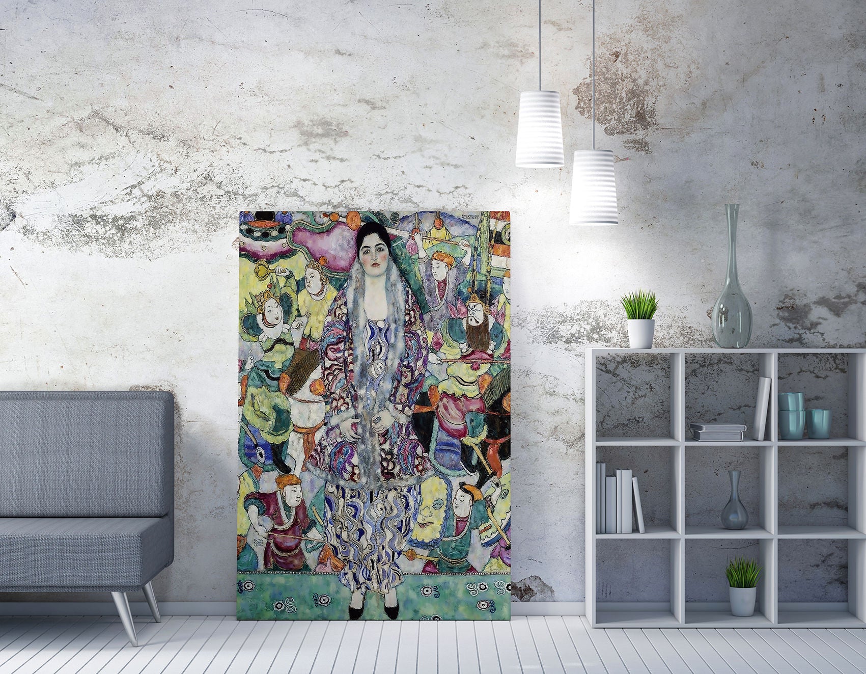 Quadro Decorativo Gustav Klimt - Tela Canvas 50x70cm com Moldura de Madeira - Impressão Digital Multicolor