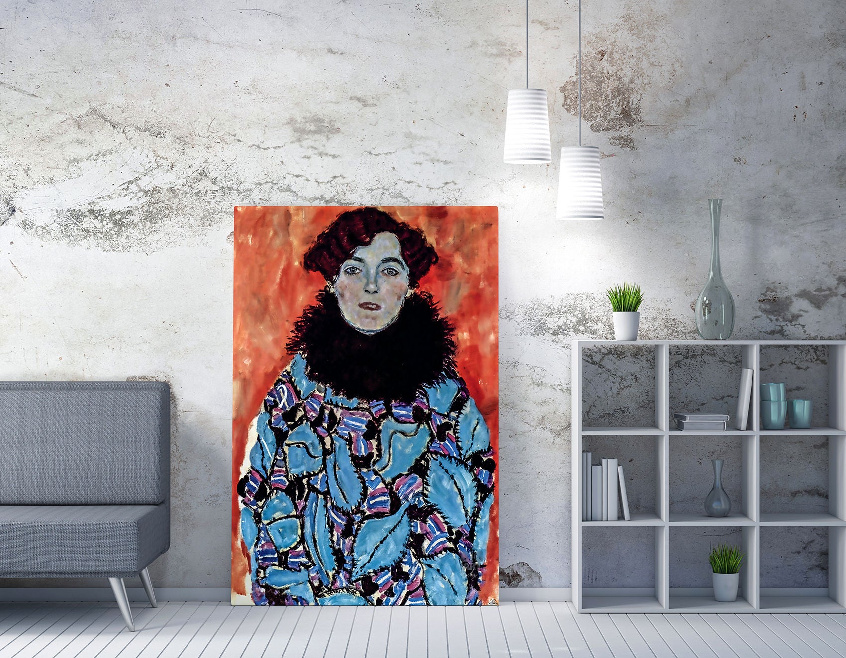 Quadro Decorativo em Tela 50x70cm - Impressão Digital Multicolor com Moldura de Madeira - Arte Moderna para Decoração de Interiores