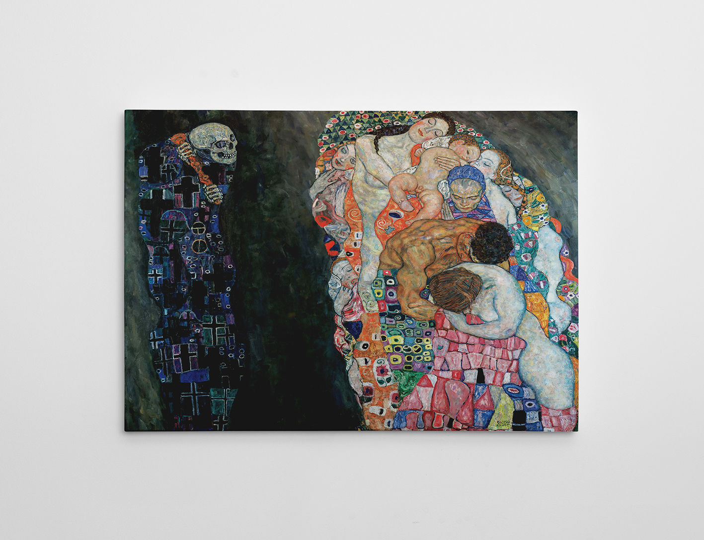 Quadro Decorativo em Tela 50x70cm - Impressão Digital Multicolor com Moldura de Madeira - Arte Moderna para Decoração de Interiores