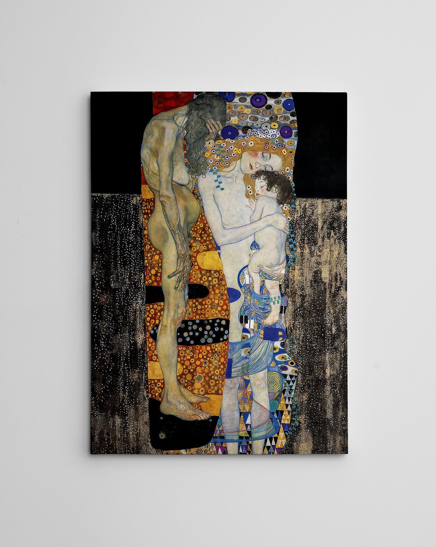 Quadro Decorativo Gustav Klimt - Tela Canvas 50x70cm com Moldura de Madeira - Impressão Digital Multicolor