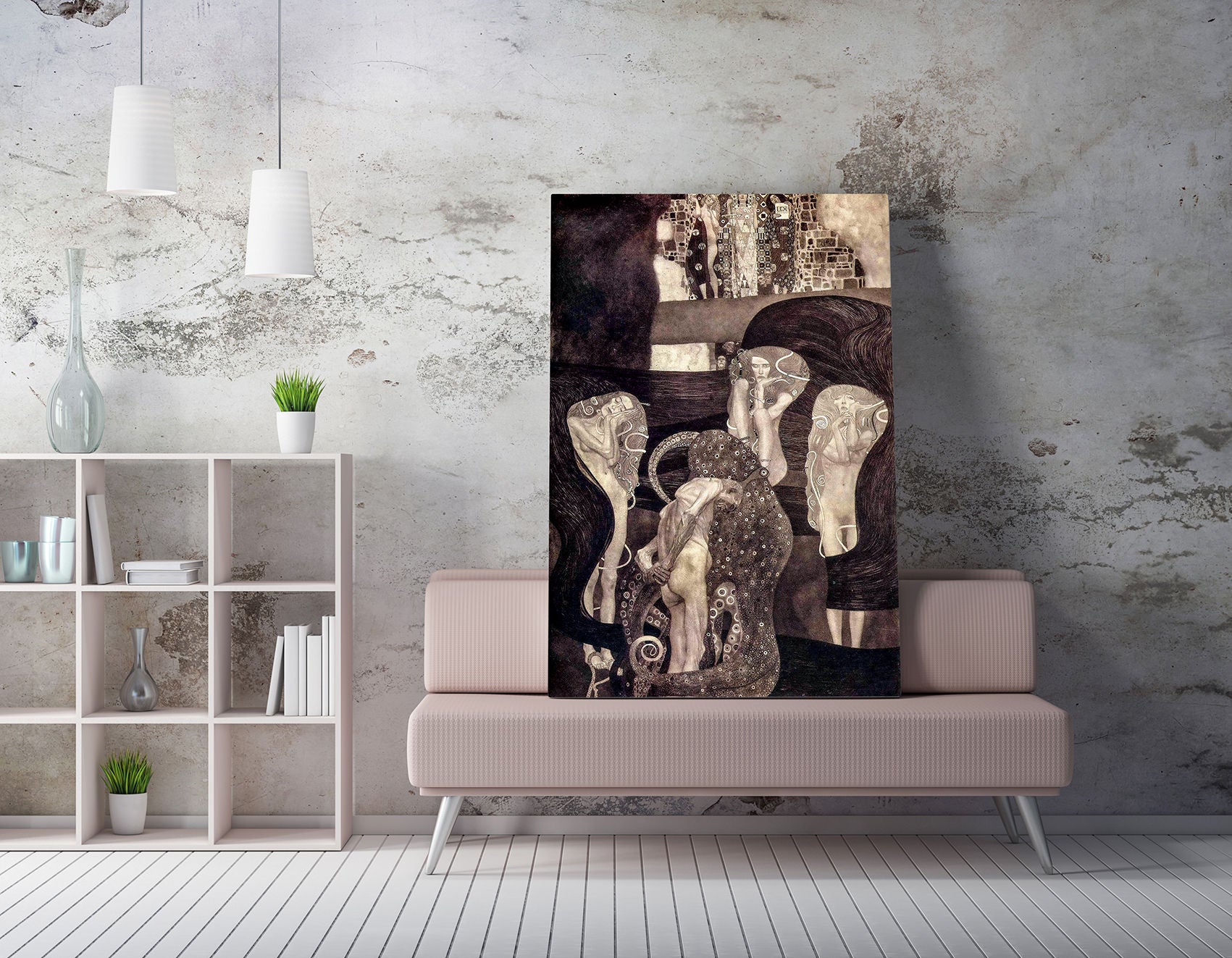 Quadro Decorativo Gustav Klimt - Impressão Digital em Tela 100% Canvas com Moldura de Madeira 70x100cm