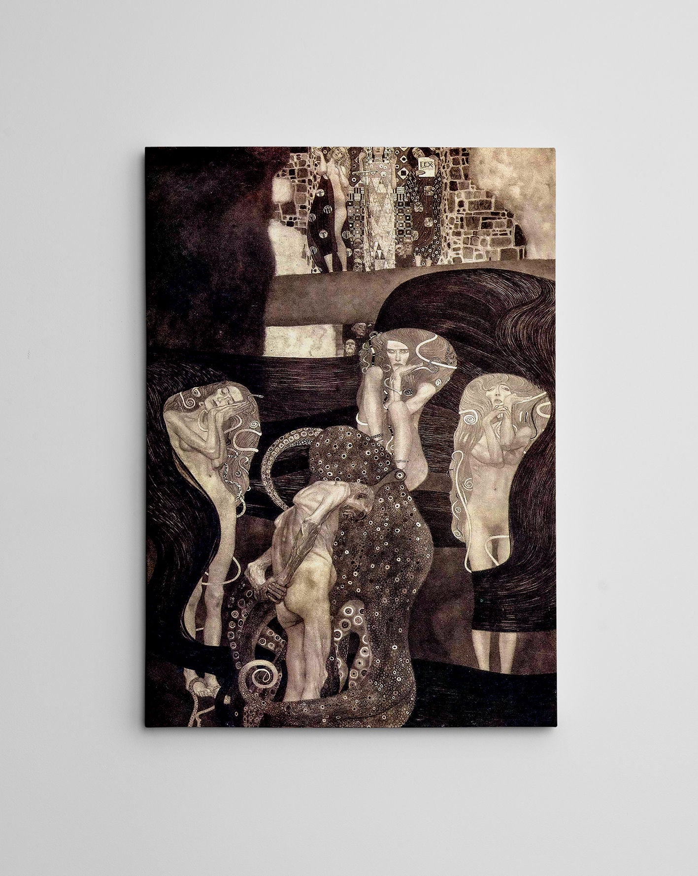 Quadro Decorativo Gustav Klimt - Impressão Digital em Tela 100% Canvas com Moldura de Madeira 70x100cm