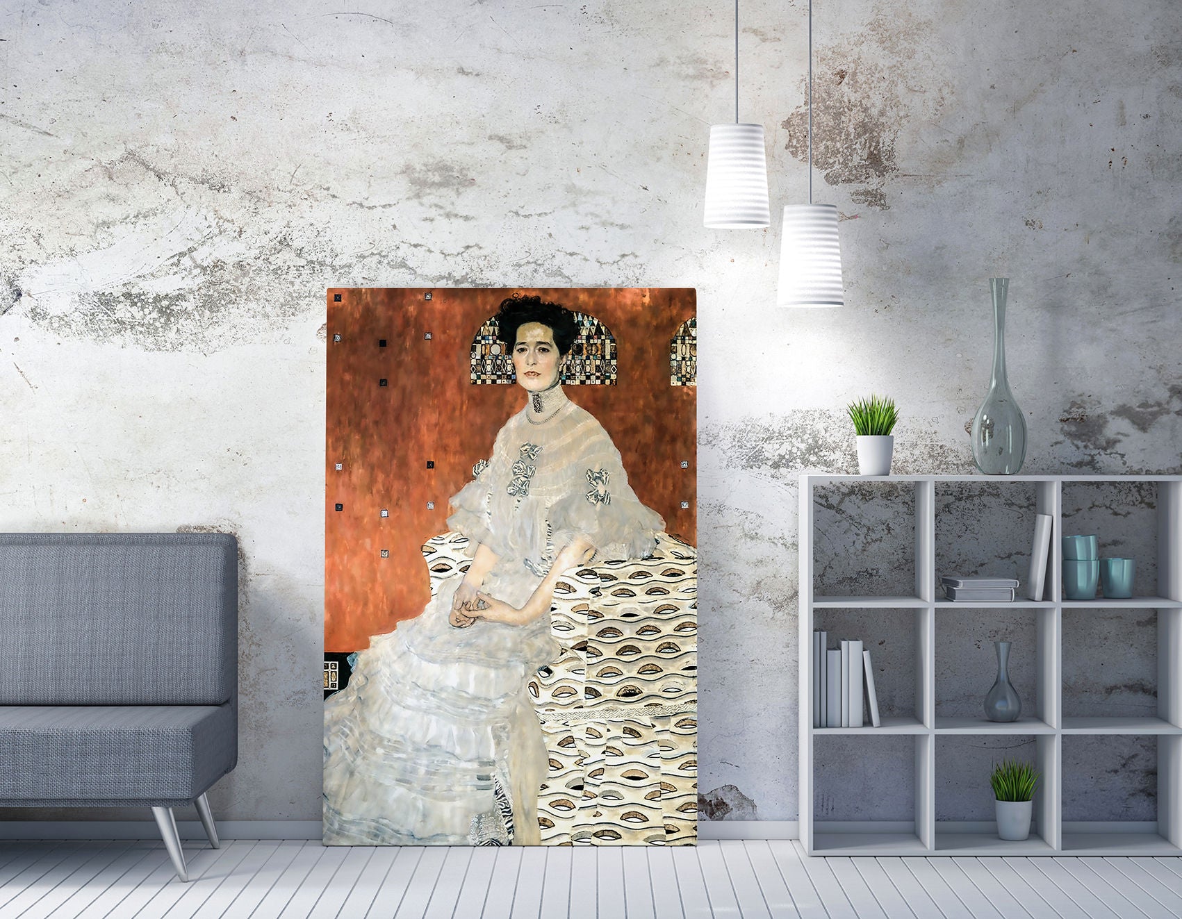 Quadro Decorativo Gustav Klimt - Impressão Digital em Tela 100% Canvas com Moldura de Madeira 70x100cm