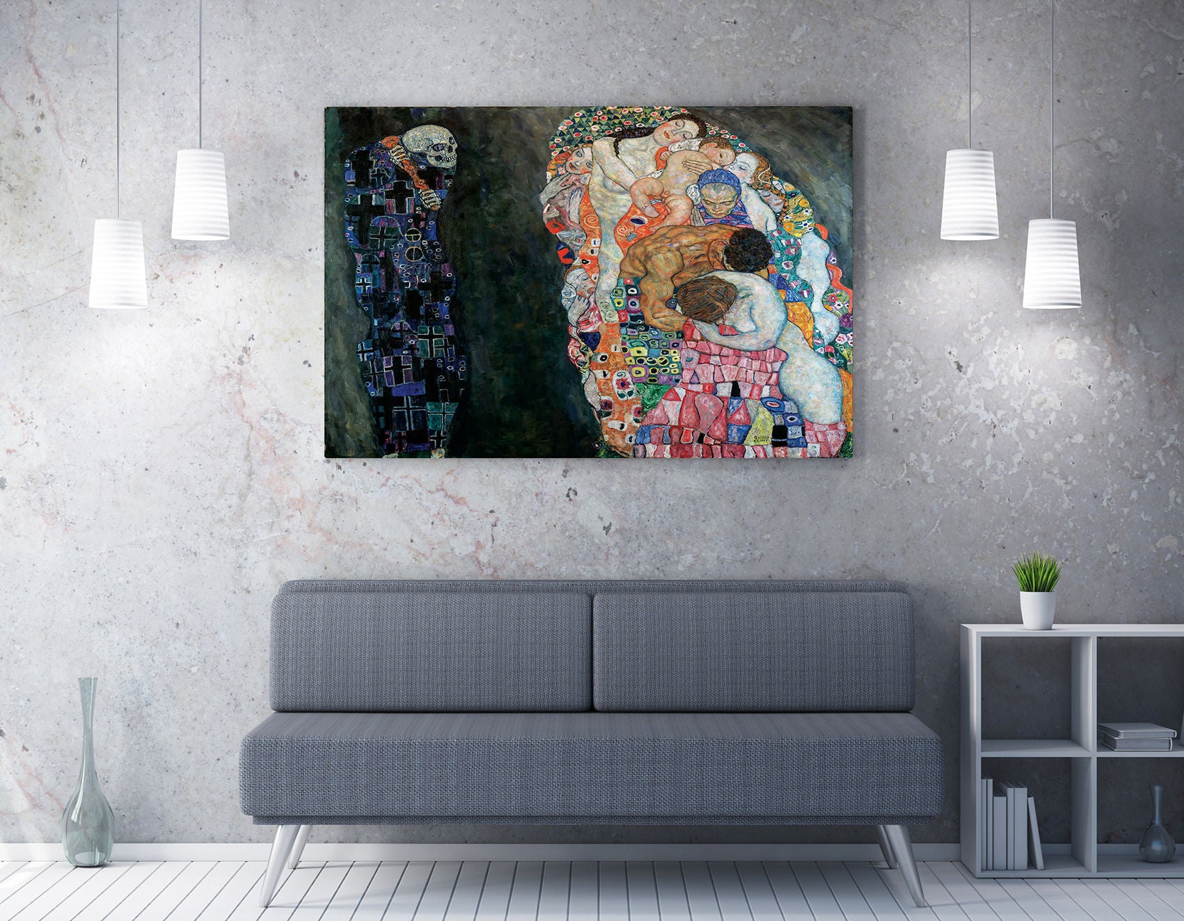 Quadro Decorativo Gustav Klimt - Impressão Digital em Tela 100% Canvas com Moldura de Madeira 70x100cm