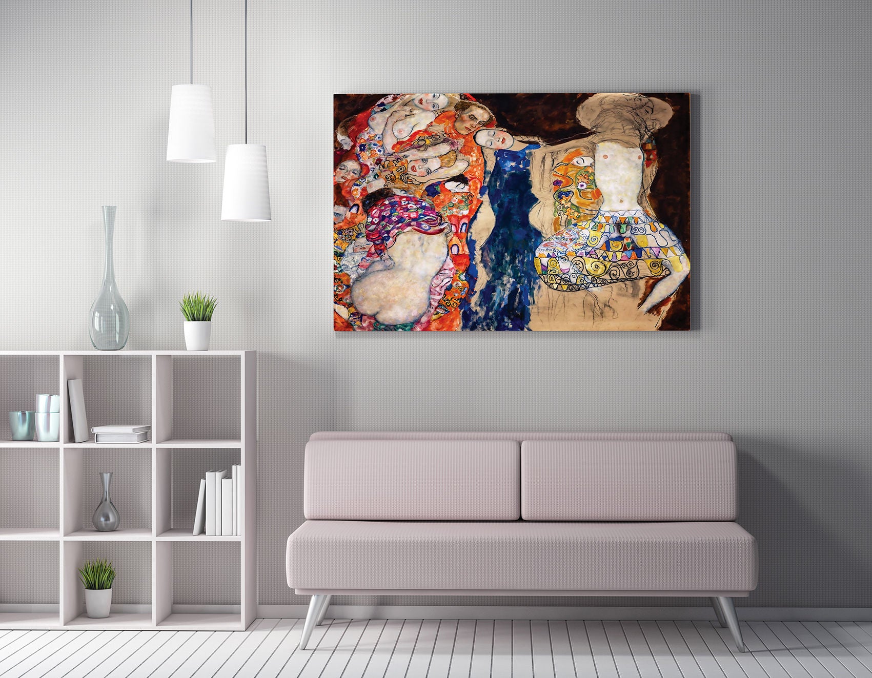 Quadro Decorativo Gustav Klimt - Impressão Digital em Tela 100% Canvas com Moldura de Madeira 70x100cm