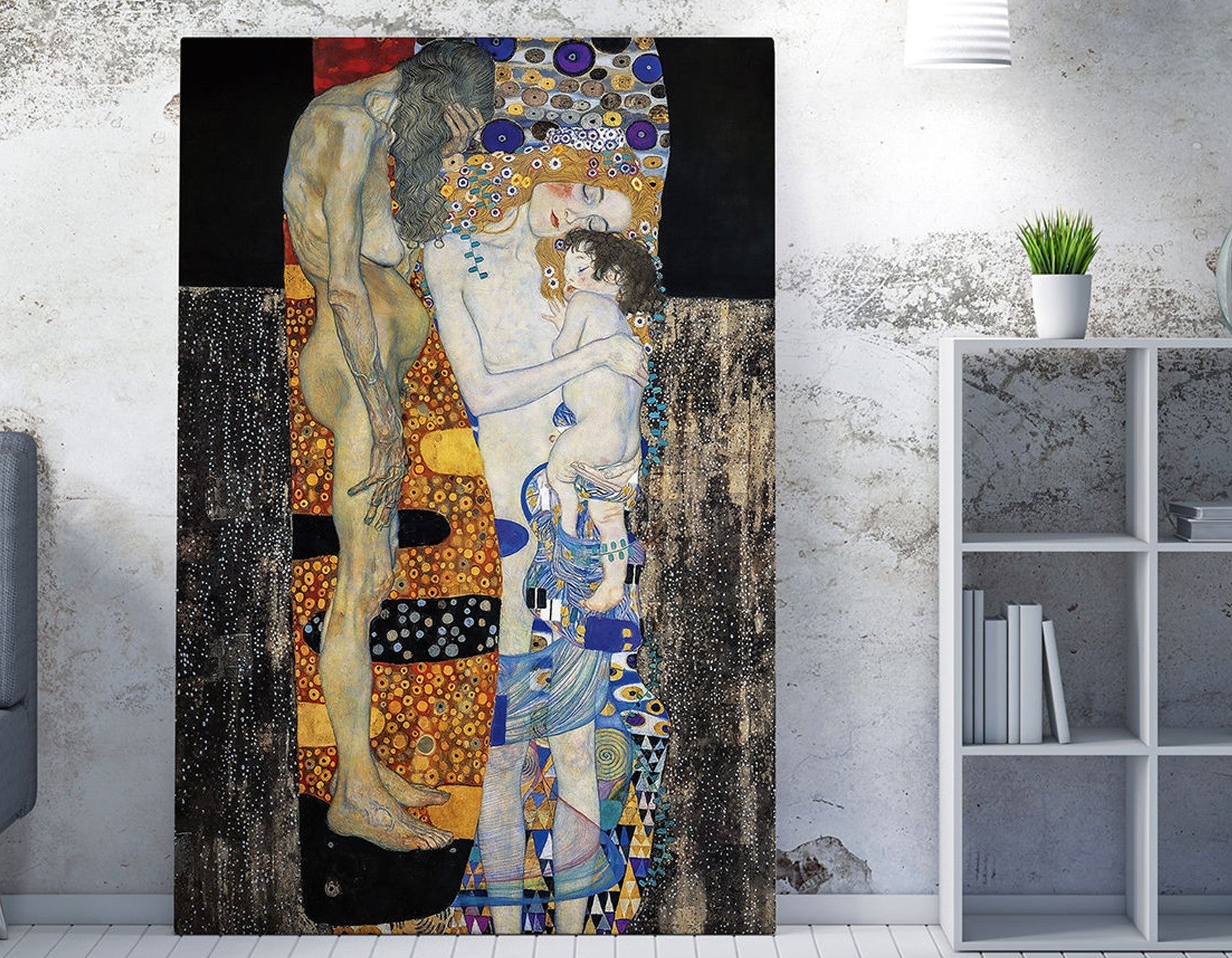 Quadro Decorativo Gustav Klimt - Impressão Digital em Tela 100% Canvas com Moldura de Madeira 70x100cm