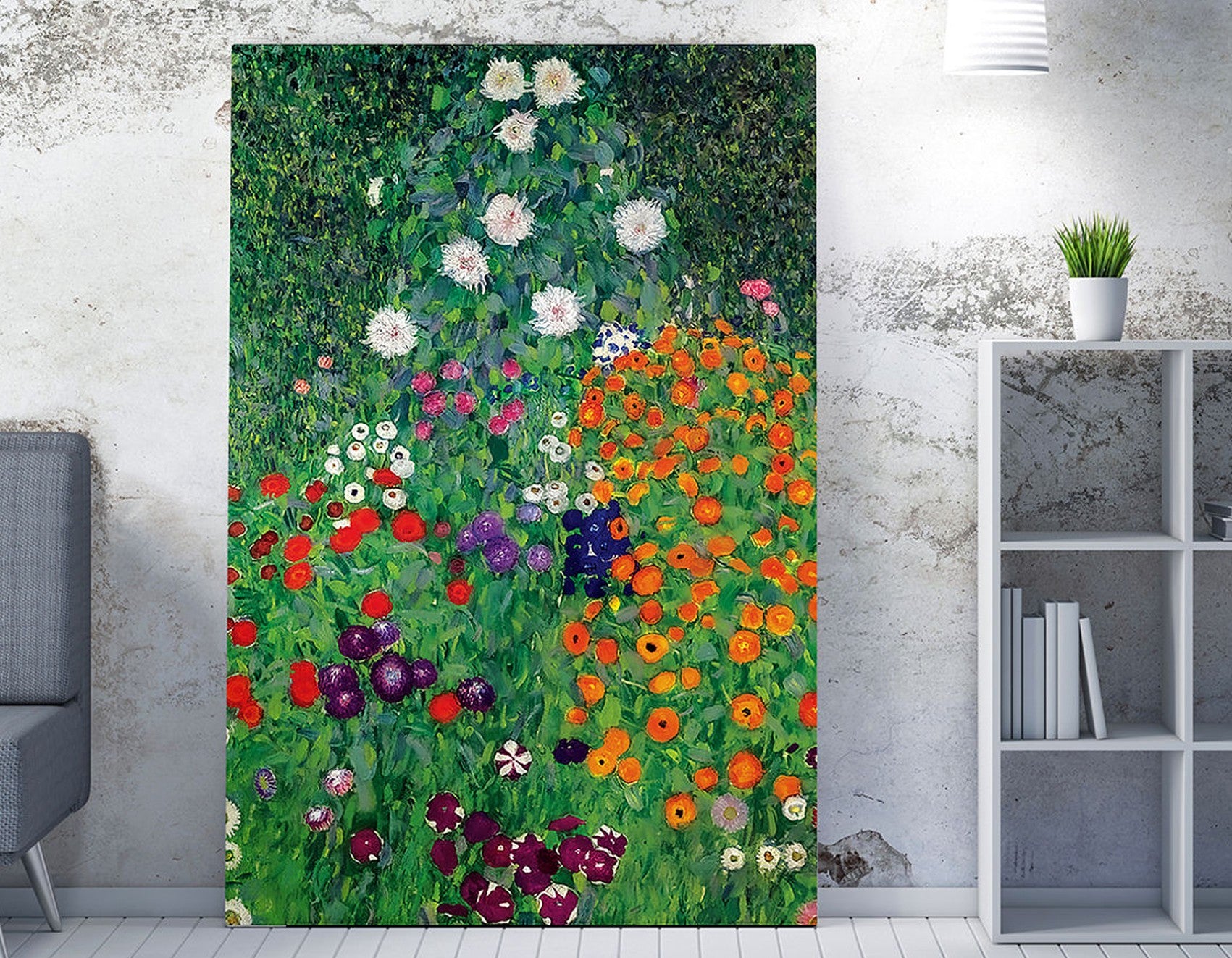Pintura decorativa em tela com moldura – 70 x 100 cm – 2 x 3 cm – 100% tela com moldura de madeira