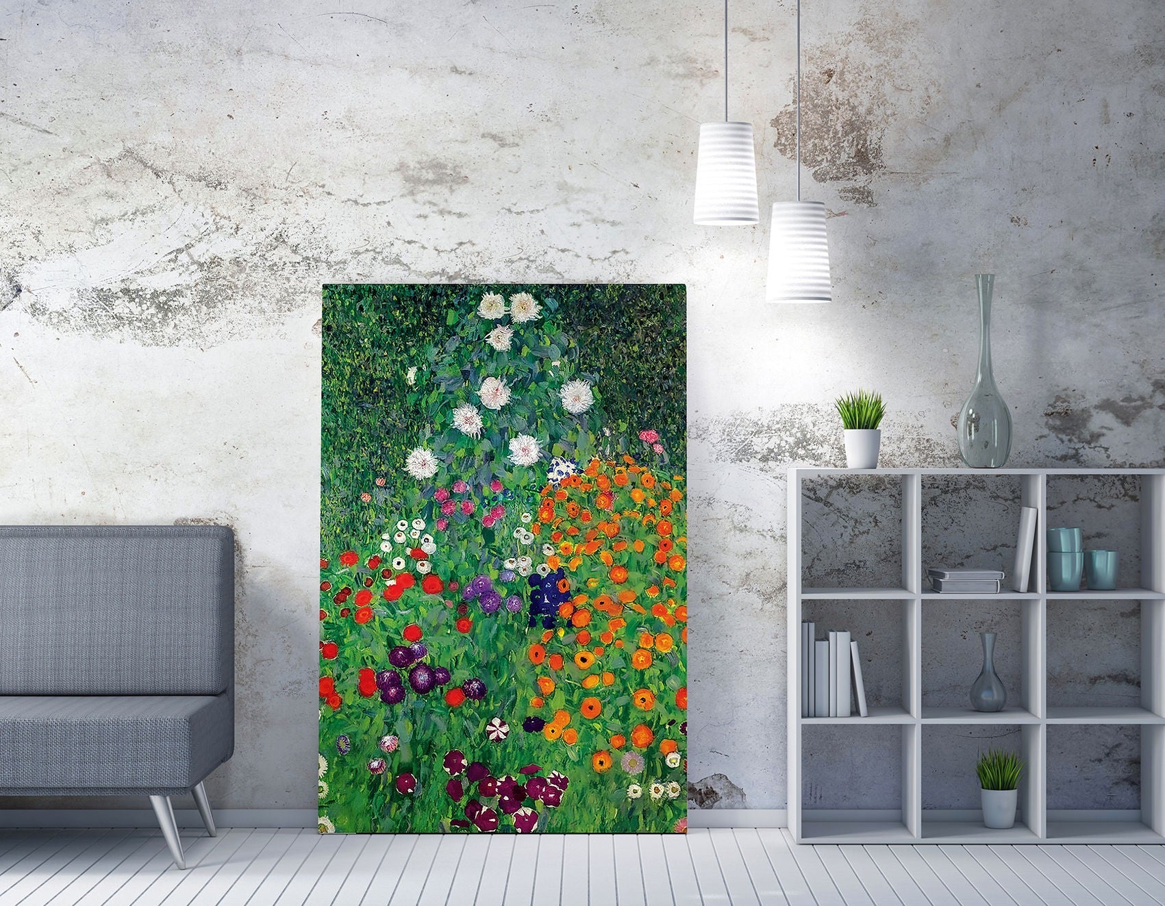 Pintura decorativa em tela com moldura – 70 x 100 cm – 2 x 3 cm – 100% tela com moldura de madeira